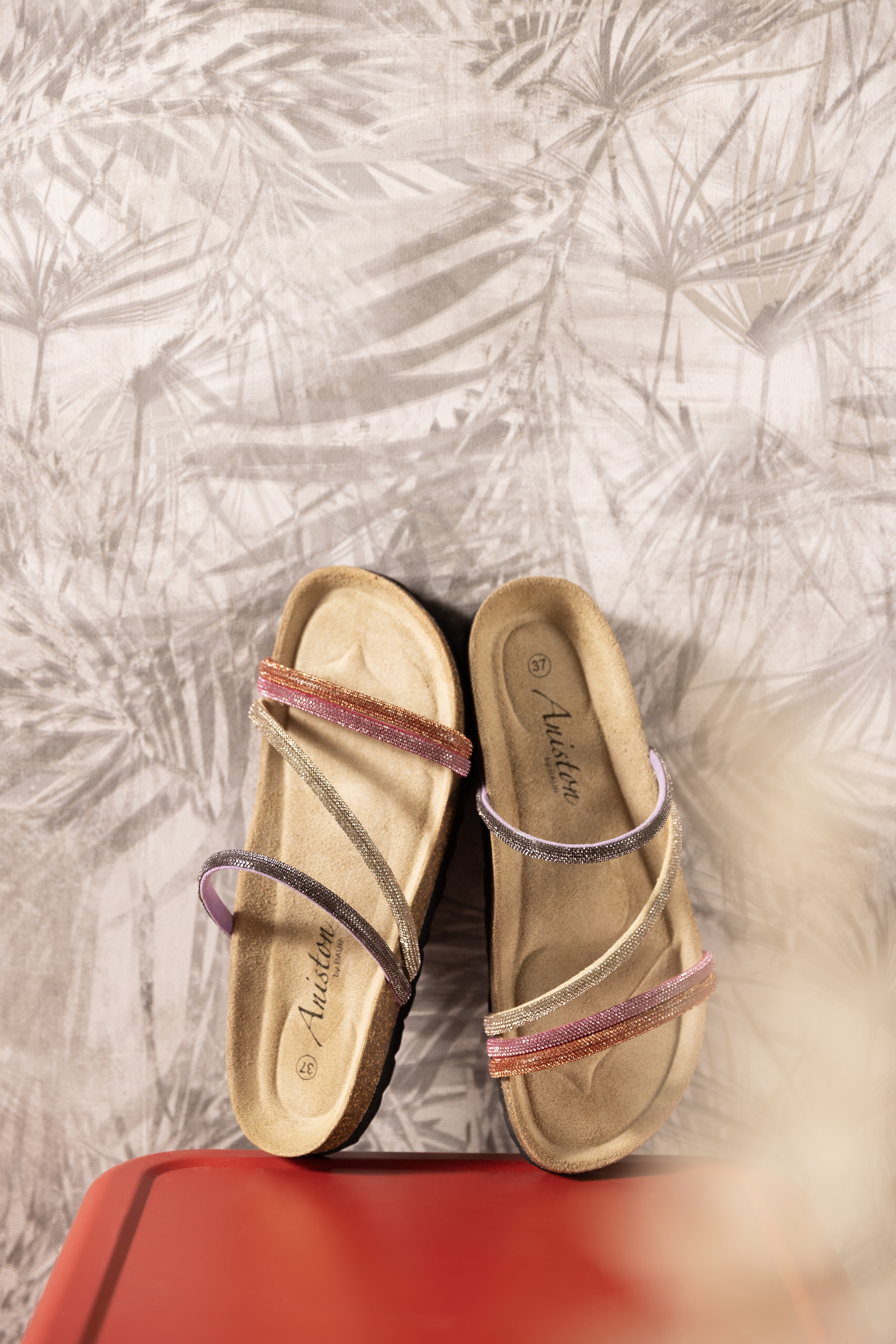 Aniston SHOES Pantolette, Sommerschuh, Strandschuh, Glitzersteine - NEUE KOLLEKTION