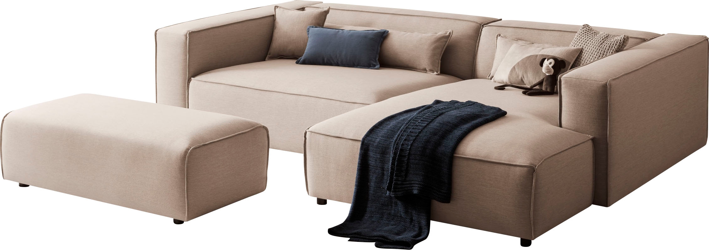 LeGer Home by Lena Gercke Polsterecke »PIARA XXL, L-Form,«, Ecksofa-Set (incl. Hocker)