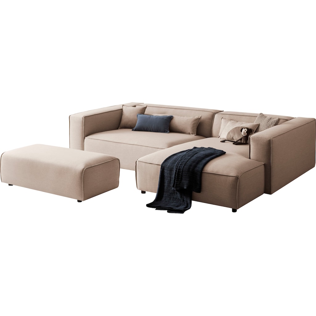 LeGer Home by Lena Gercke Polsterecke »PIARA XXL, L-Form,«, Ecksofa-Set (incl. Hocker)