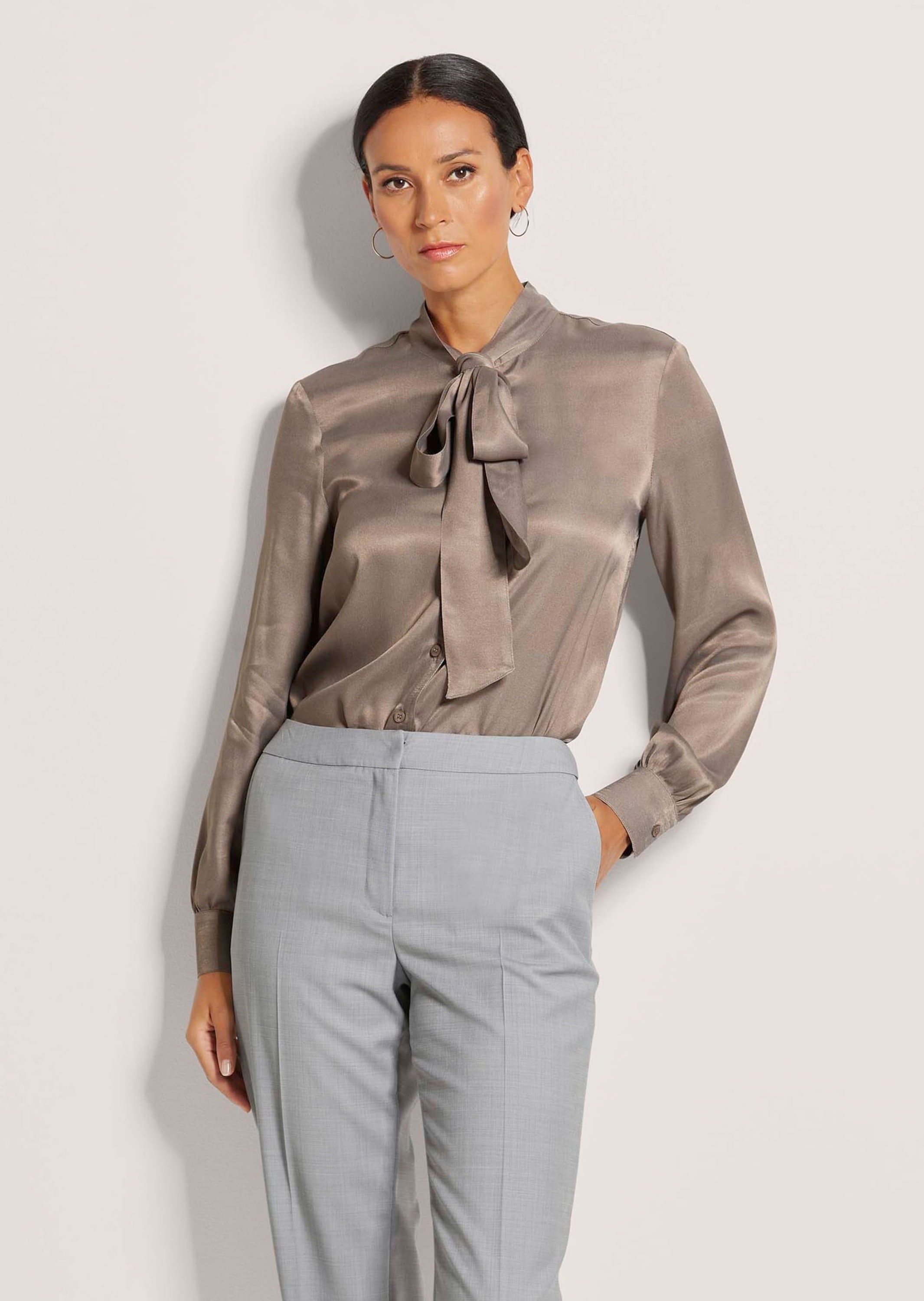 MADELEINE Langarmbluse »Bluse Satinbluse mit Schluppe«
