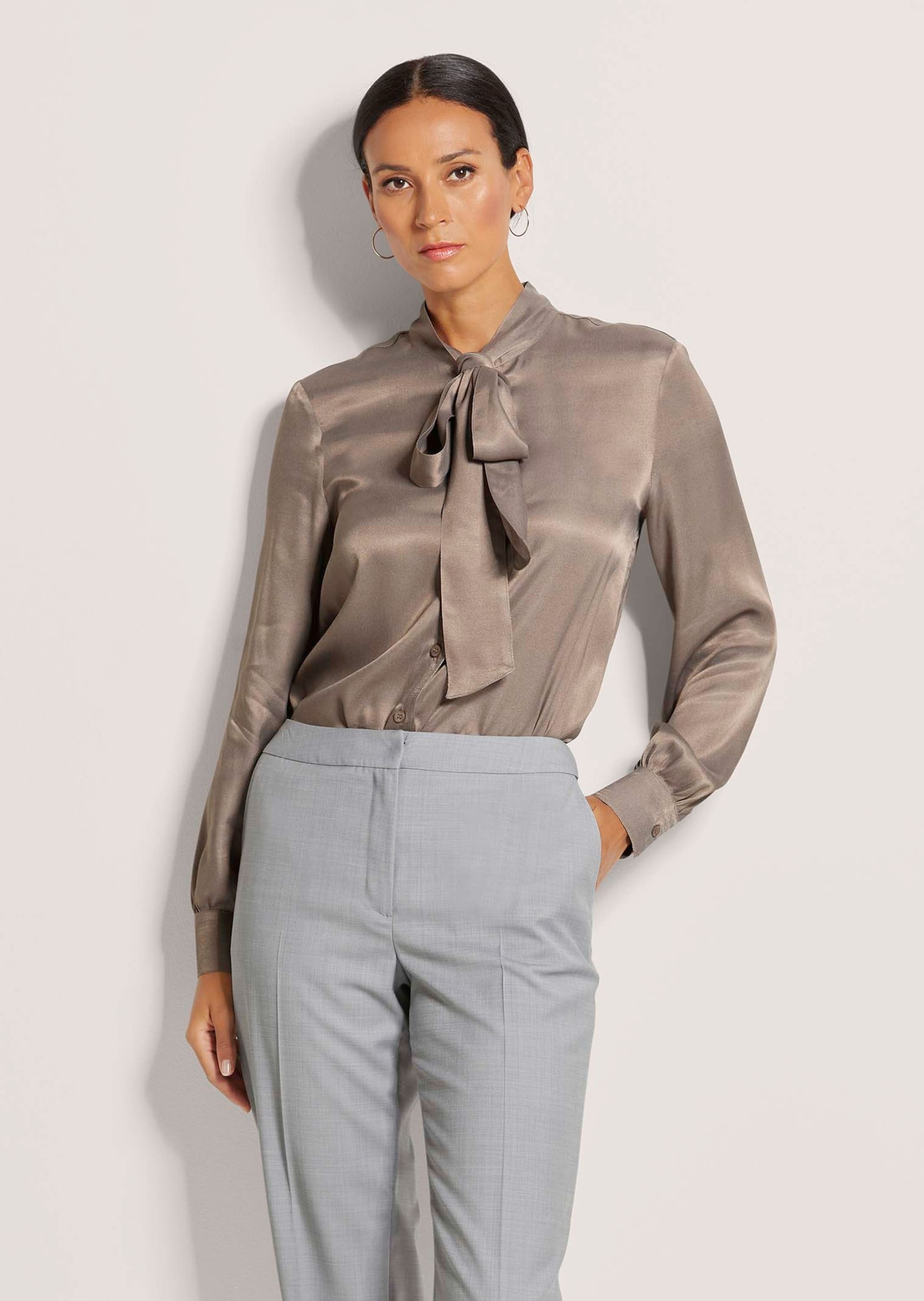 MADELEINE Langarmbluse "Bluse Satinbluse mit Schluppe" günstig online kaufen