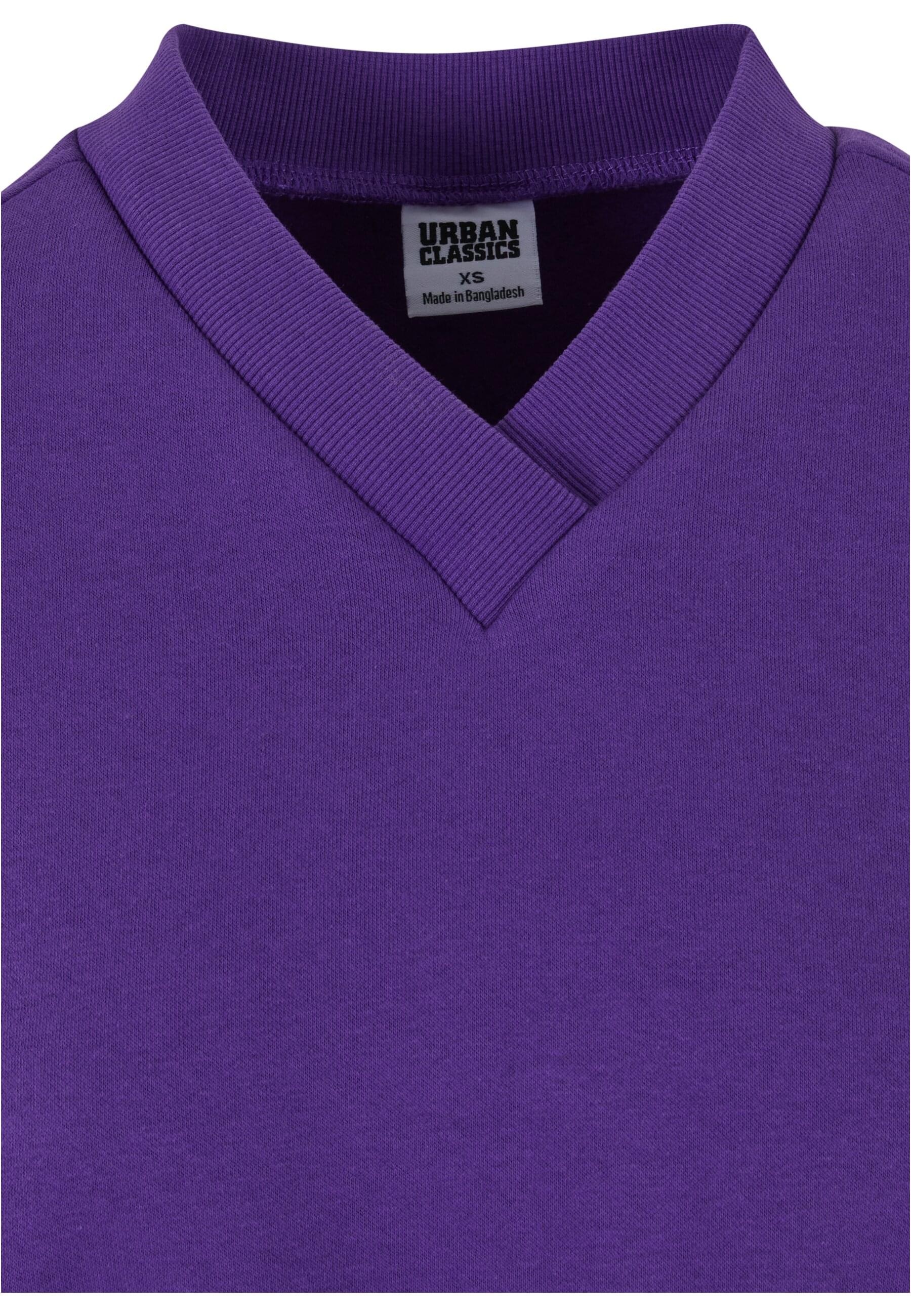 URBAN CLASSICS Rundhalsshirt »Urban Classics Damen Ladies Cropped V-Neck«, (1 tlg.)