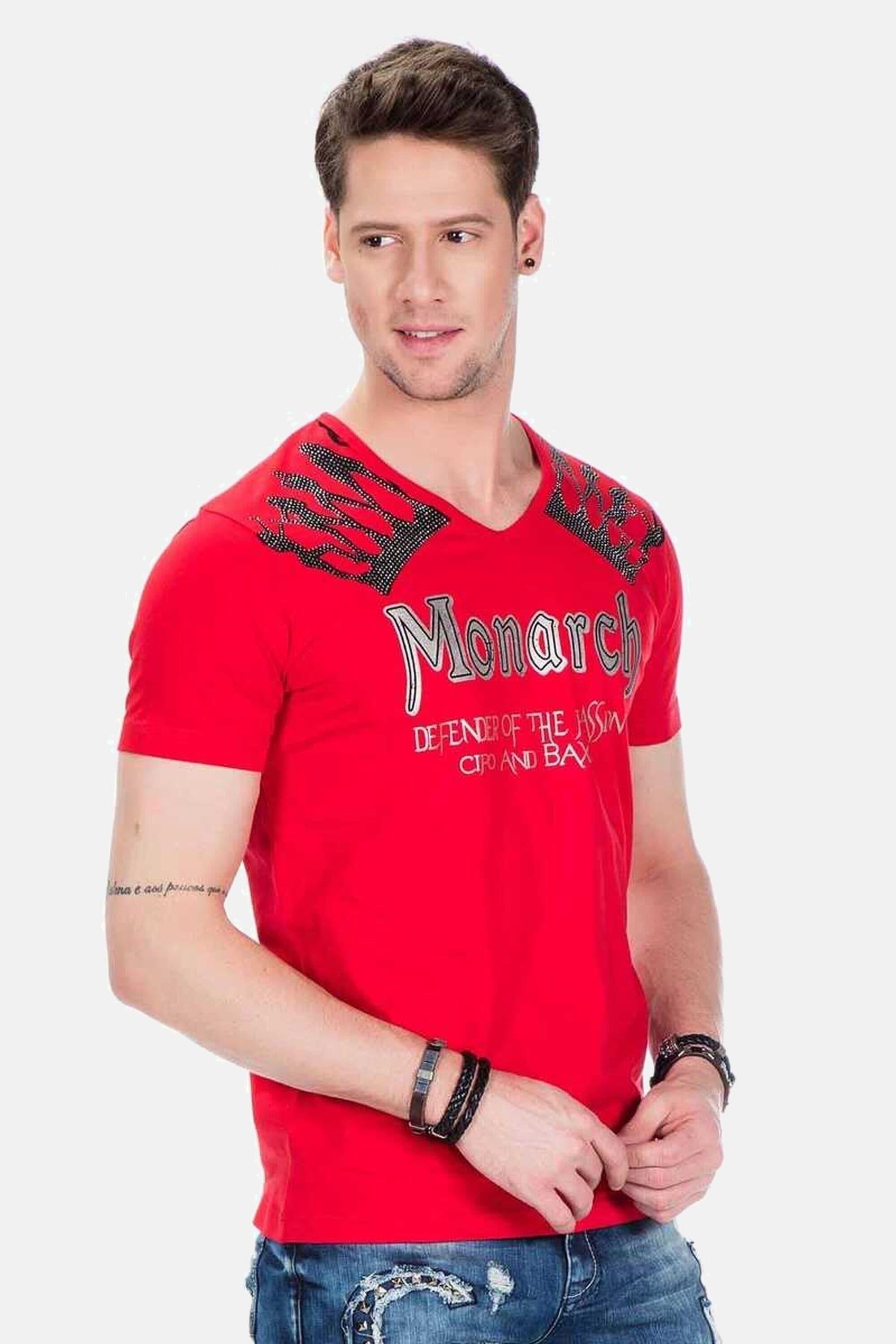 Cipo & Baxx T-Shirt »Herren T-Shirt mit Foil-Print« mit Foil-Print, CT-377