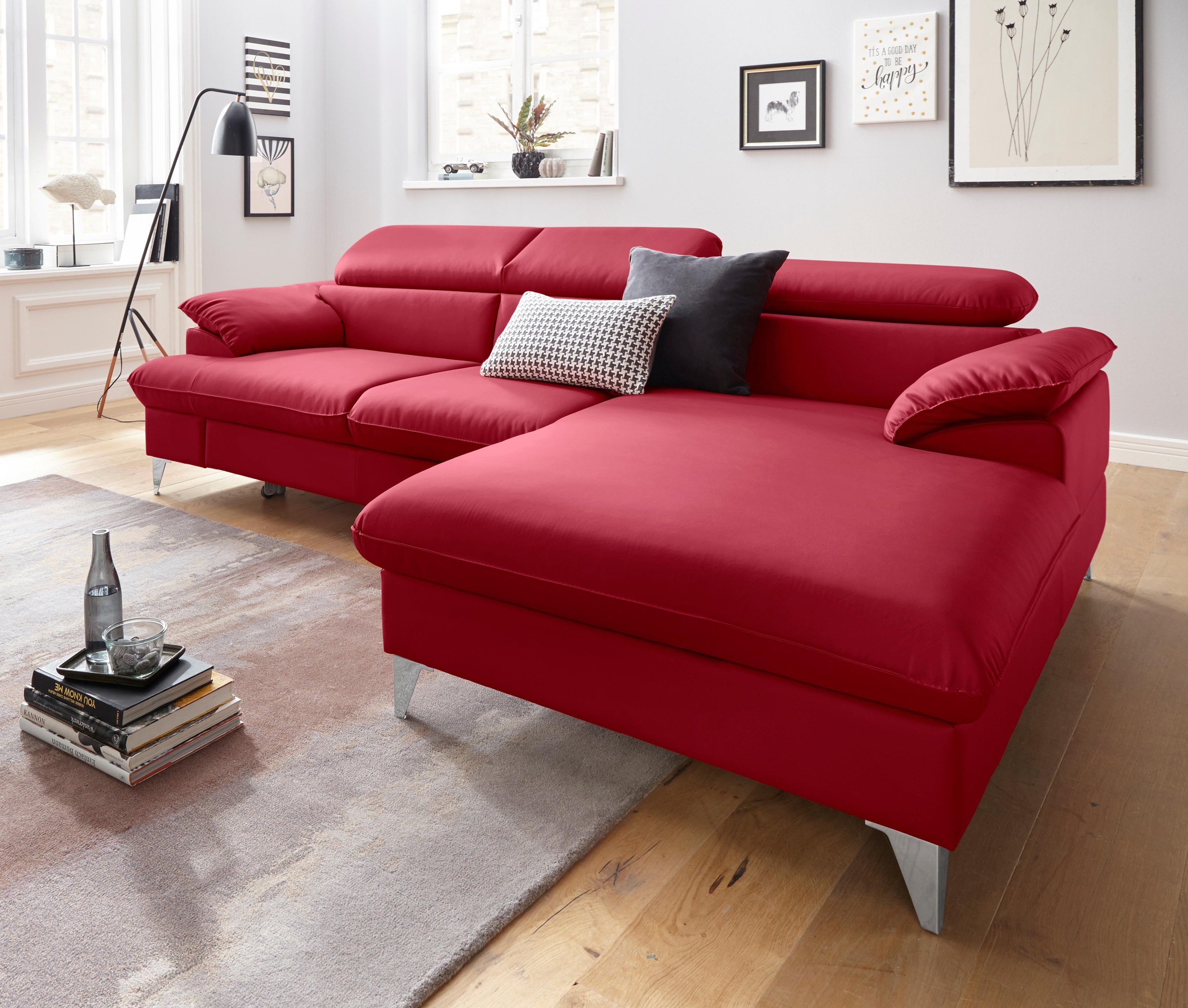 COTTA Ecksofa »Caluso L-Form«, mit Kopfteilverstellung, wahlweise mit Bettfunktion & Bettkasten