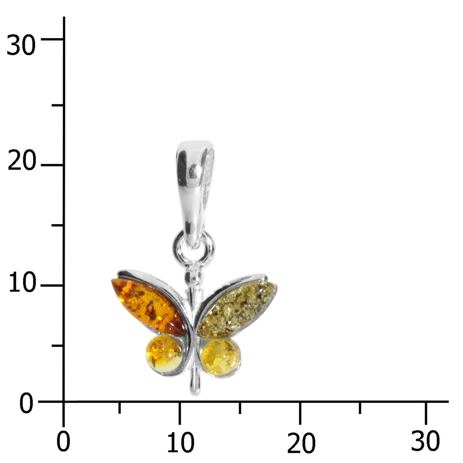 OSTSEE-SCHMUCK Kettenanhänger »- Schmetterling - Silber 925/000 - Bernstein«