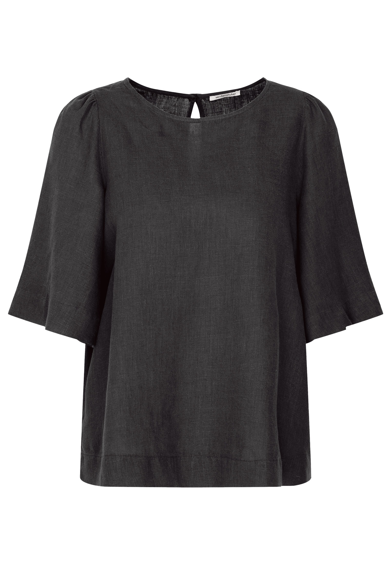 seidensticker Shirtbluse »Schwarze Rose«, Kurzarm Rundhals Uni
