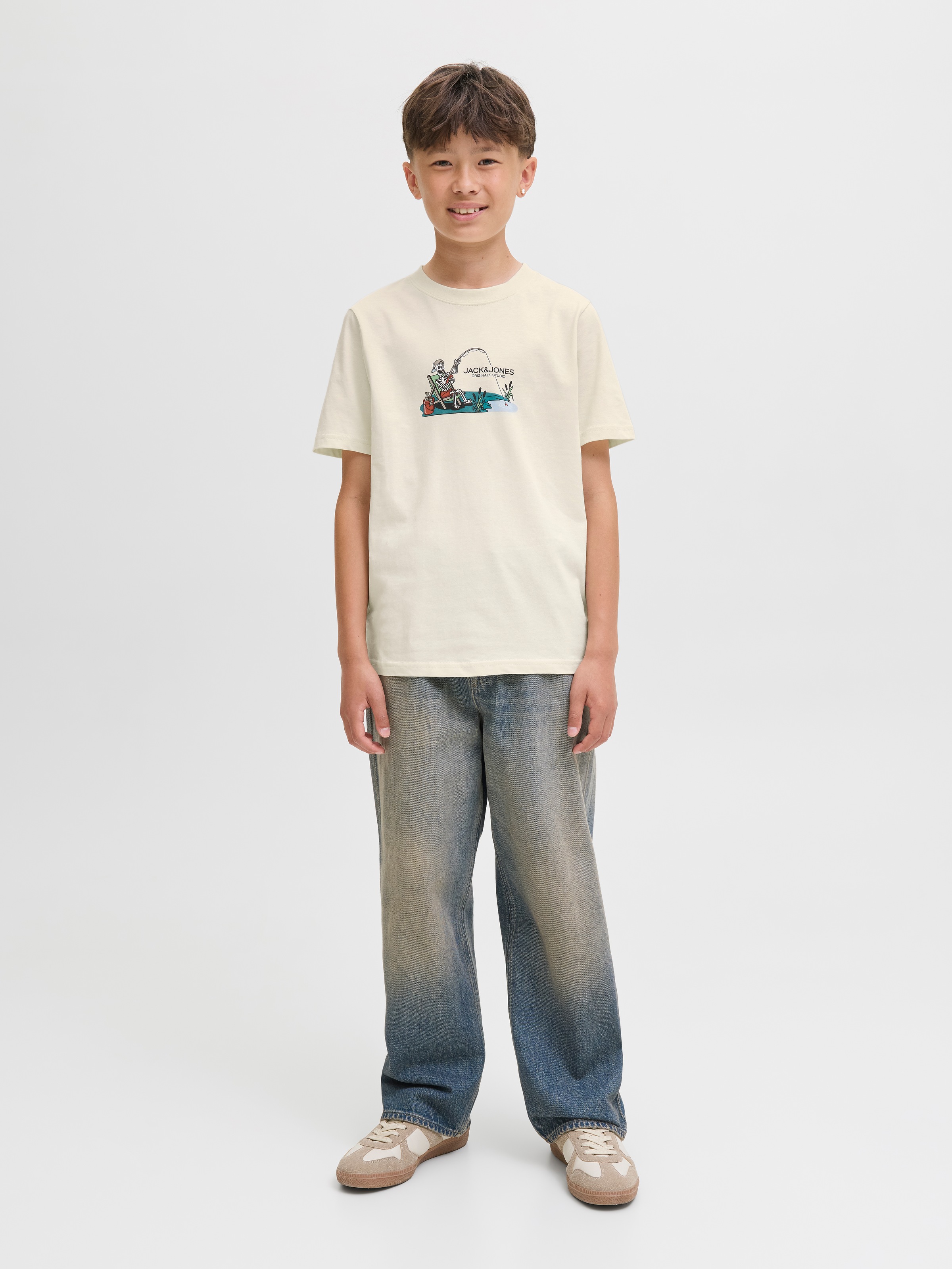 Jack & Jones Junior T-Shirt »JORSKULL NATURE TEE SS CREW NECK SN JNR«