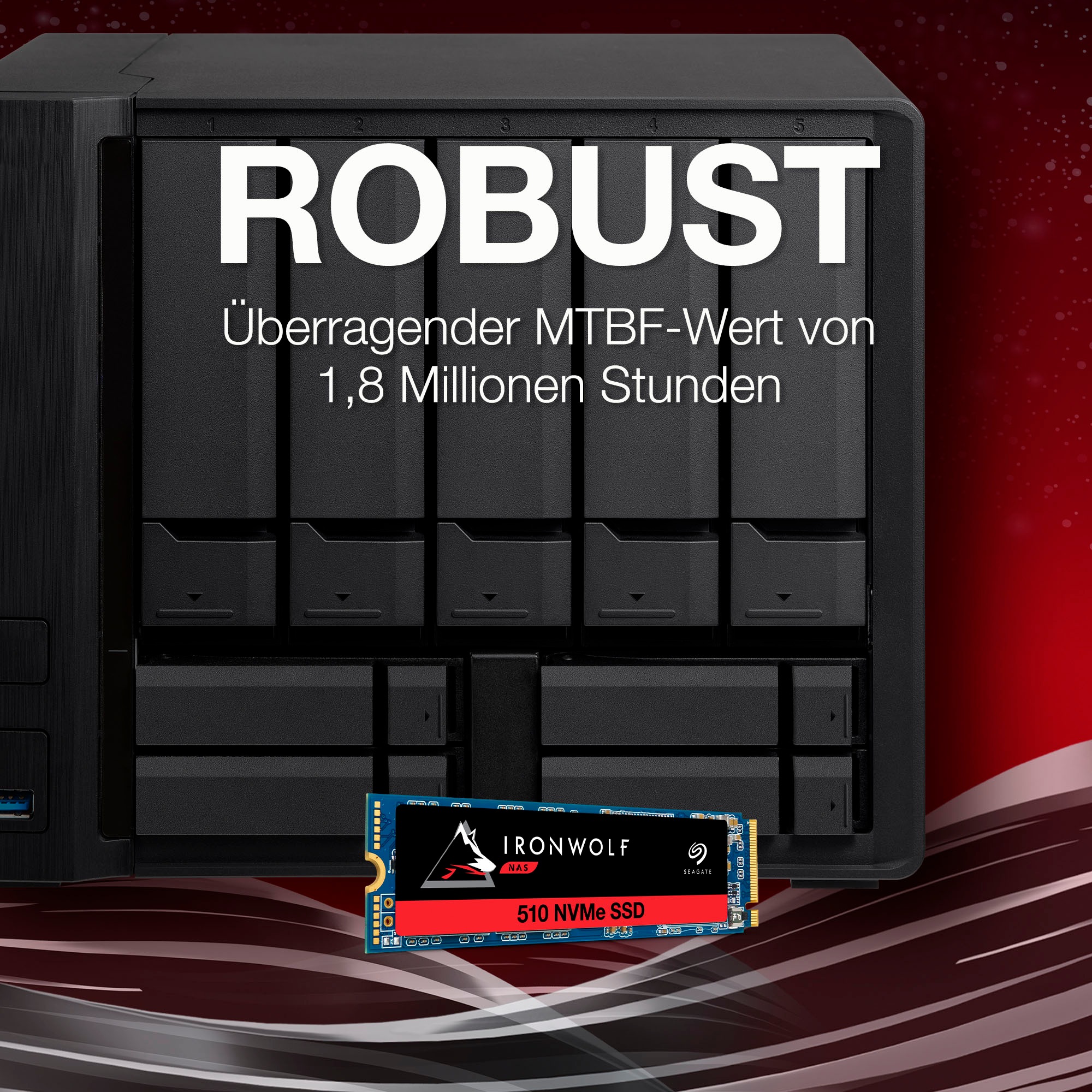 Seagate interne SSD »IronWolf® 510«, Anschluss M.2 PCIe 4.0, Inklusive 3 Jahre Rescue Data Recovery Services