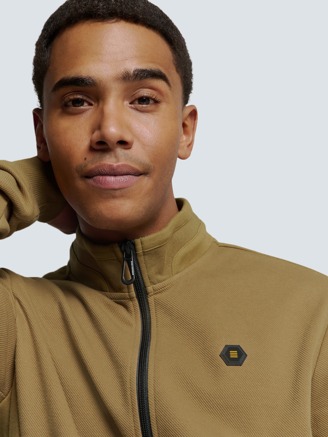 NO EXCESS Sweater »No Excess Weste mit Twill-Jacquard und Reißverschluss«