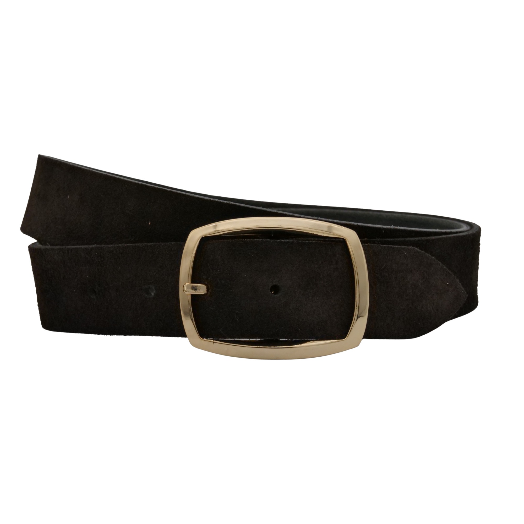 Ledergürtel ANNAMATONI "AnnaMatoni Damen Ledergürtel in hochwertigem Velour Leder 3,5cm", Damen, Gr. TW85 - 100cm Gesamtlänge, mokka 690, 100% Leder, Gürtel Ledergürtel