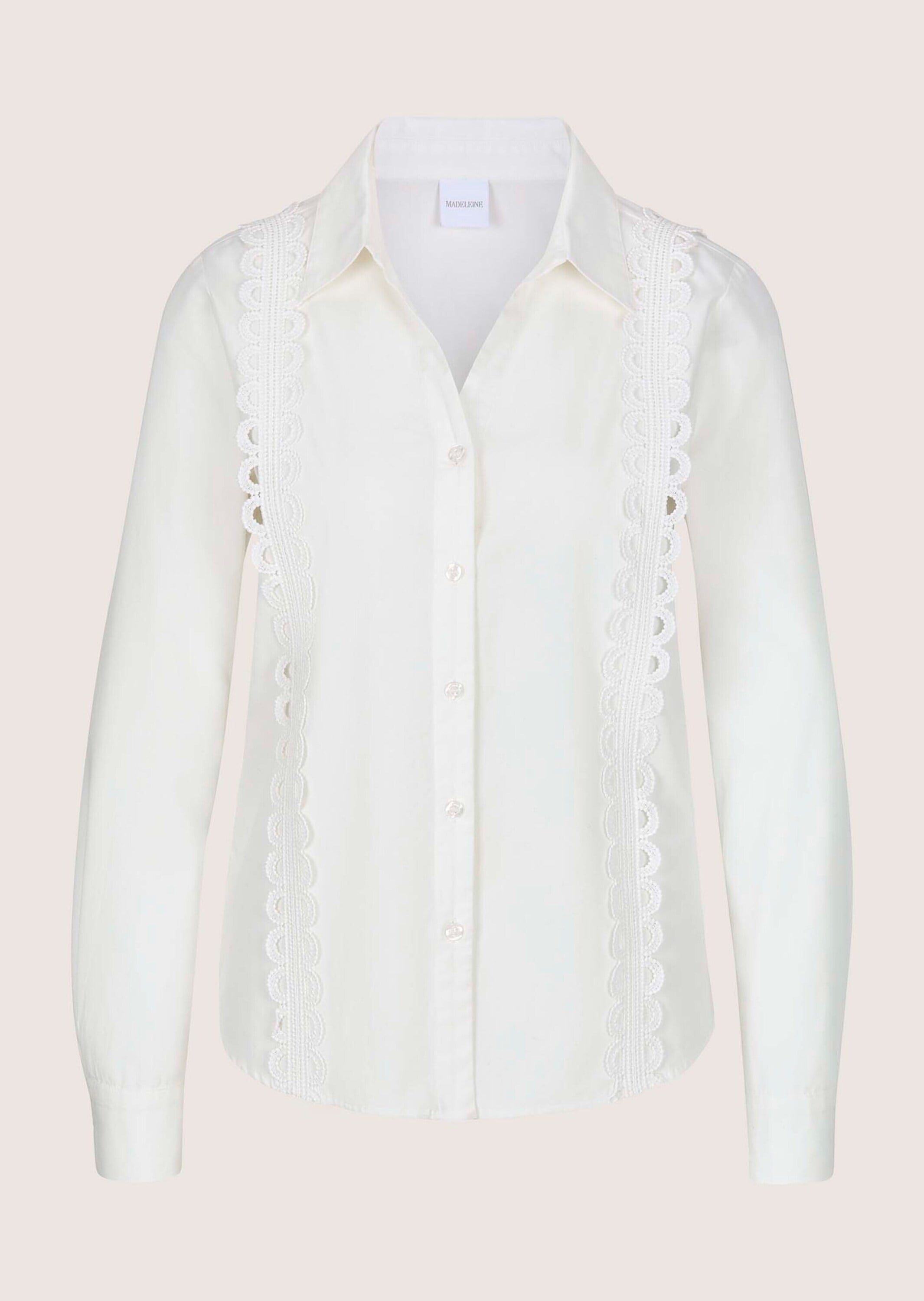 MADELEINE Hemdbluse "Hemdbluse Baumwollbluse mit Spitzendetails" Dekorative günstig online kaufen