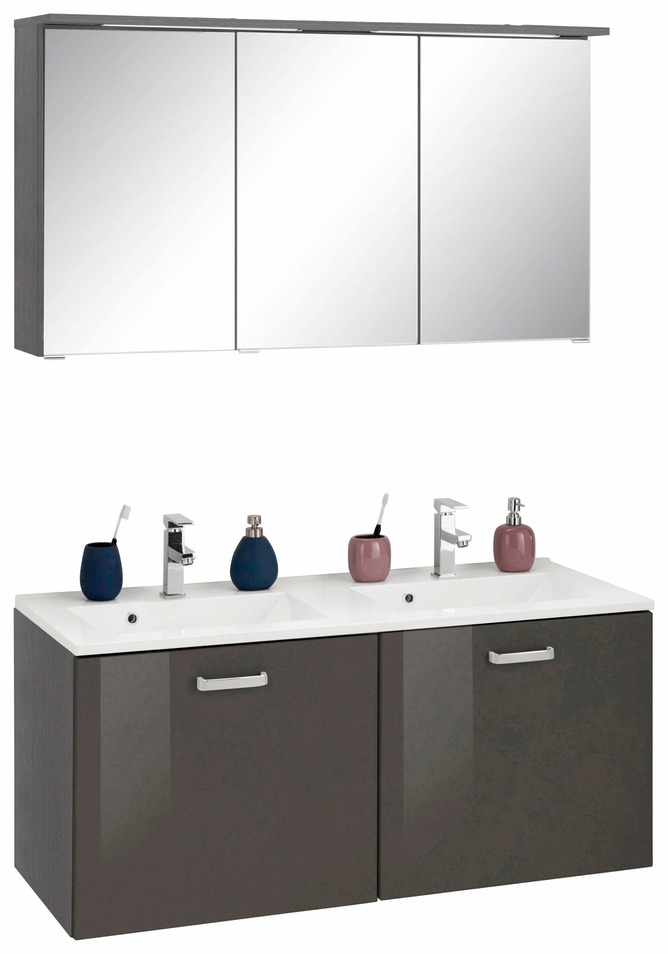 welltime Badmöbel-Set "Ravenna" 2 Stk. tlg. Doppelwaschplatz, Breite 120 cm günstig online kaufen