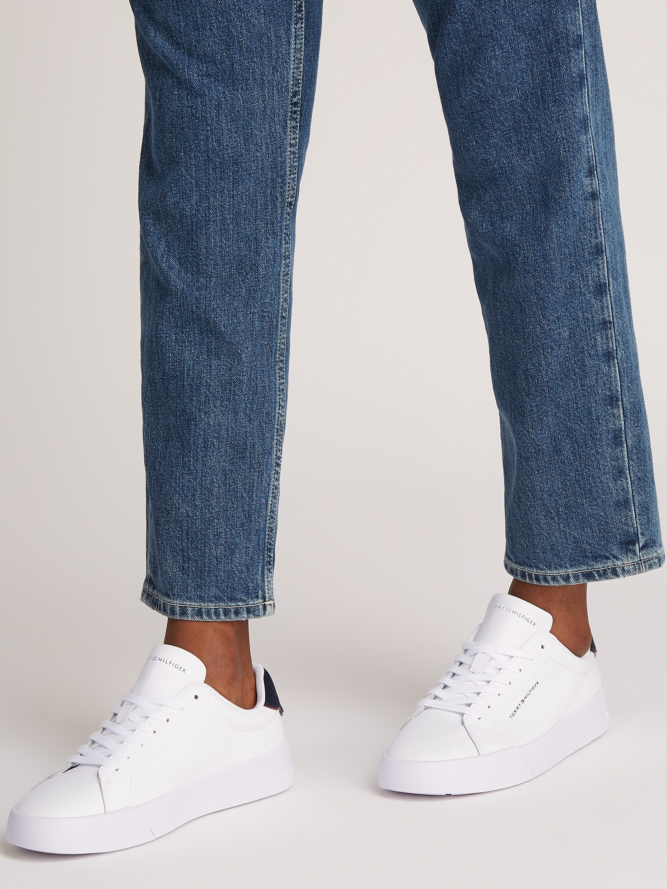 Tommy Hilfiger Sneaker "TH COURT LTH DETAIL ESS", Freizeitschuh, Halbschuh, günstig online kaufen