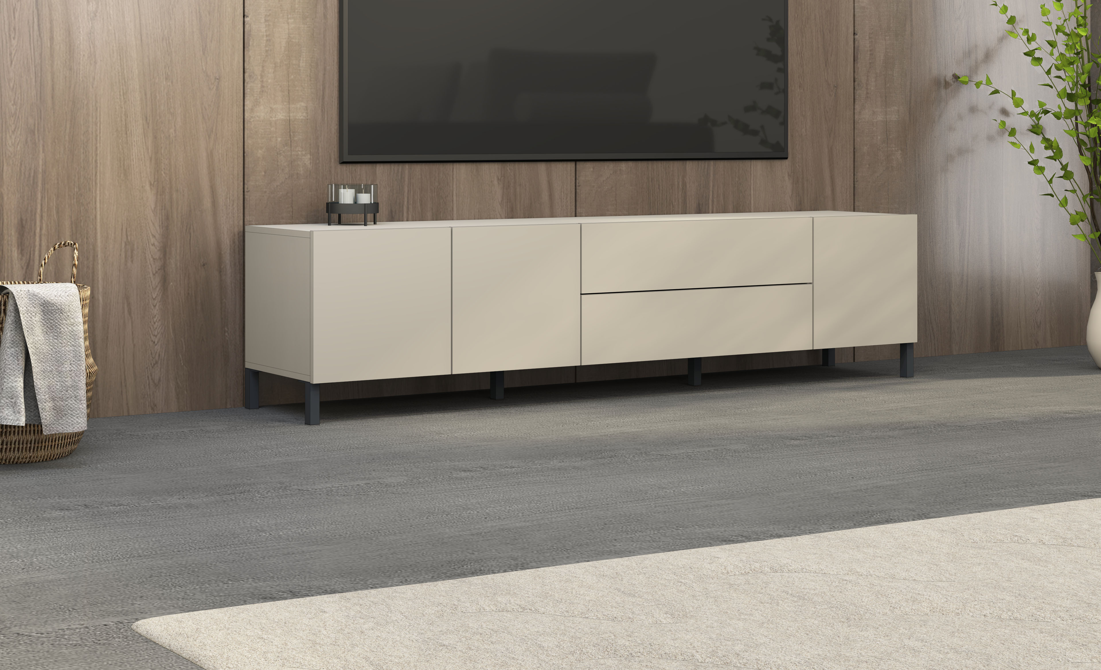 Thumbnail - borchardt Möbel Lowboard "Sophia, Tv-Schrank Breite 190 cm" Metallfüße, grifflose Optik