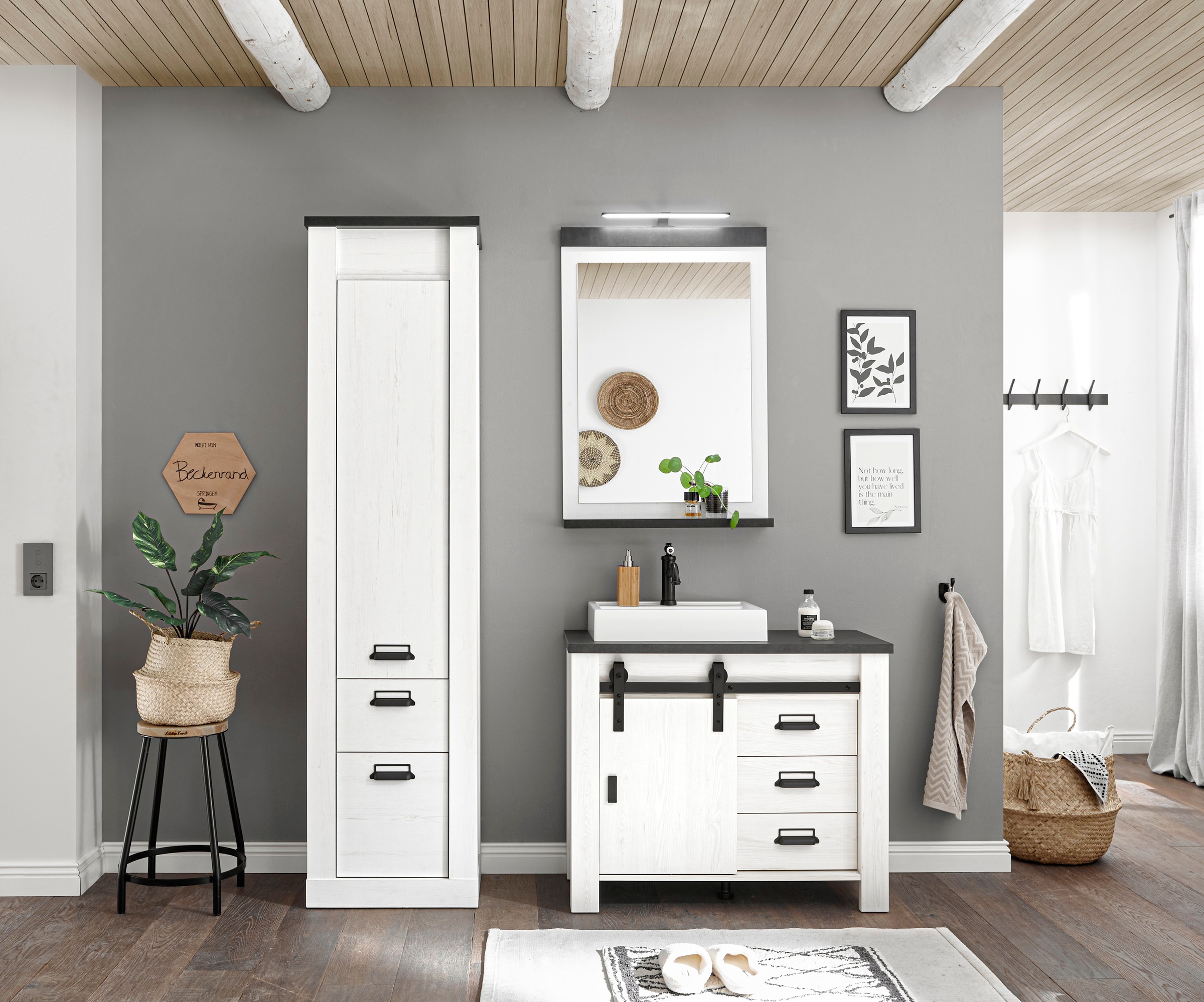 Home affaire Badmöbel-Set "SHERWOOD, Bad im modernen Design, 3-teiliges Bad günstig online kaufen