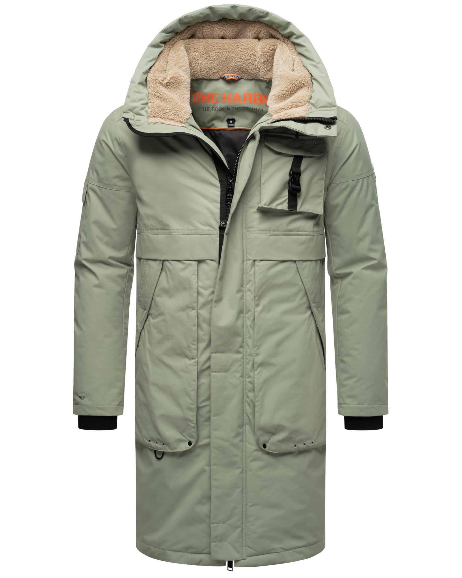 Stone Harbour Wintermantel »Cyriaan XX«, Langer Herren Winterparka mit großen Eingrifftaschen