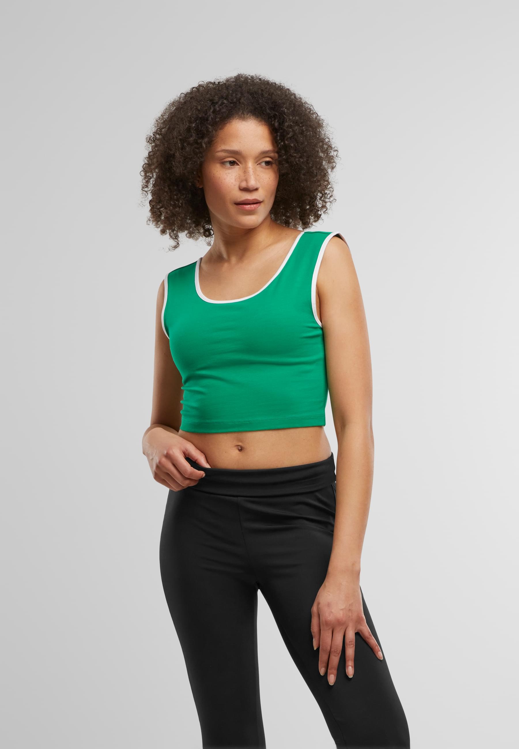 URBAN CLASSICS T-Shirt »Urban Classics Ladies Contrast Cropped Top«, (1 tlg.)