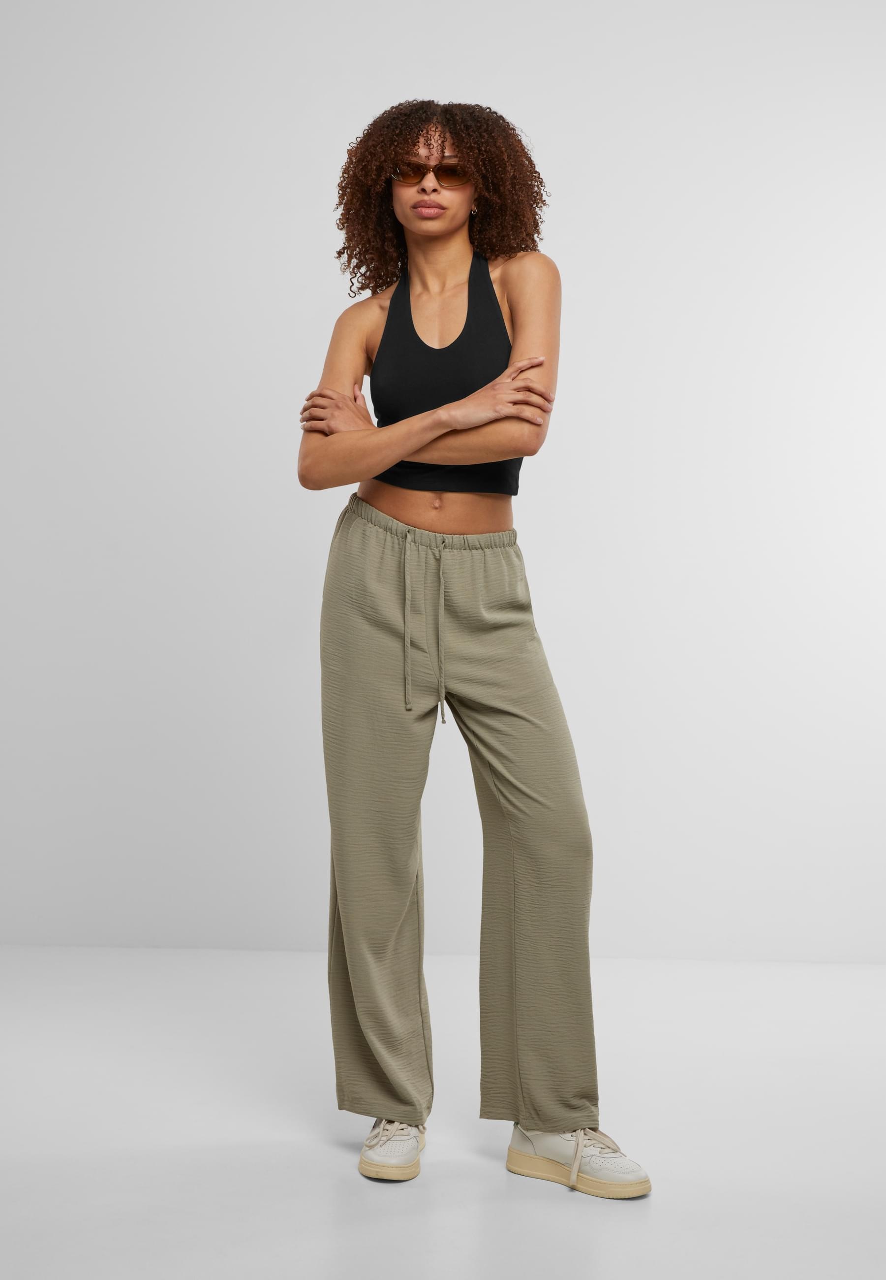 URBAN CLASSICS Stoffhose »Urban Classics Ladies Structured Wideleg Pants«, (1 tlg.)