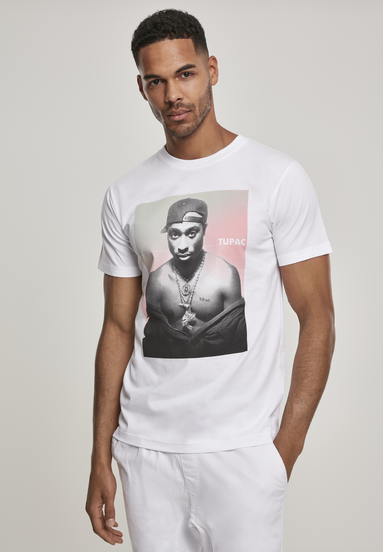 MisterTee Kurzarmshirt »Herren Tupac Afterglow Tee«, (1 tlg