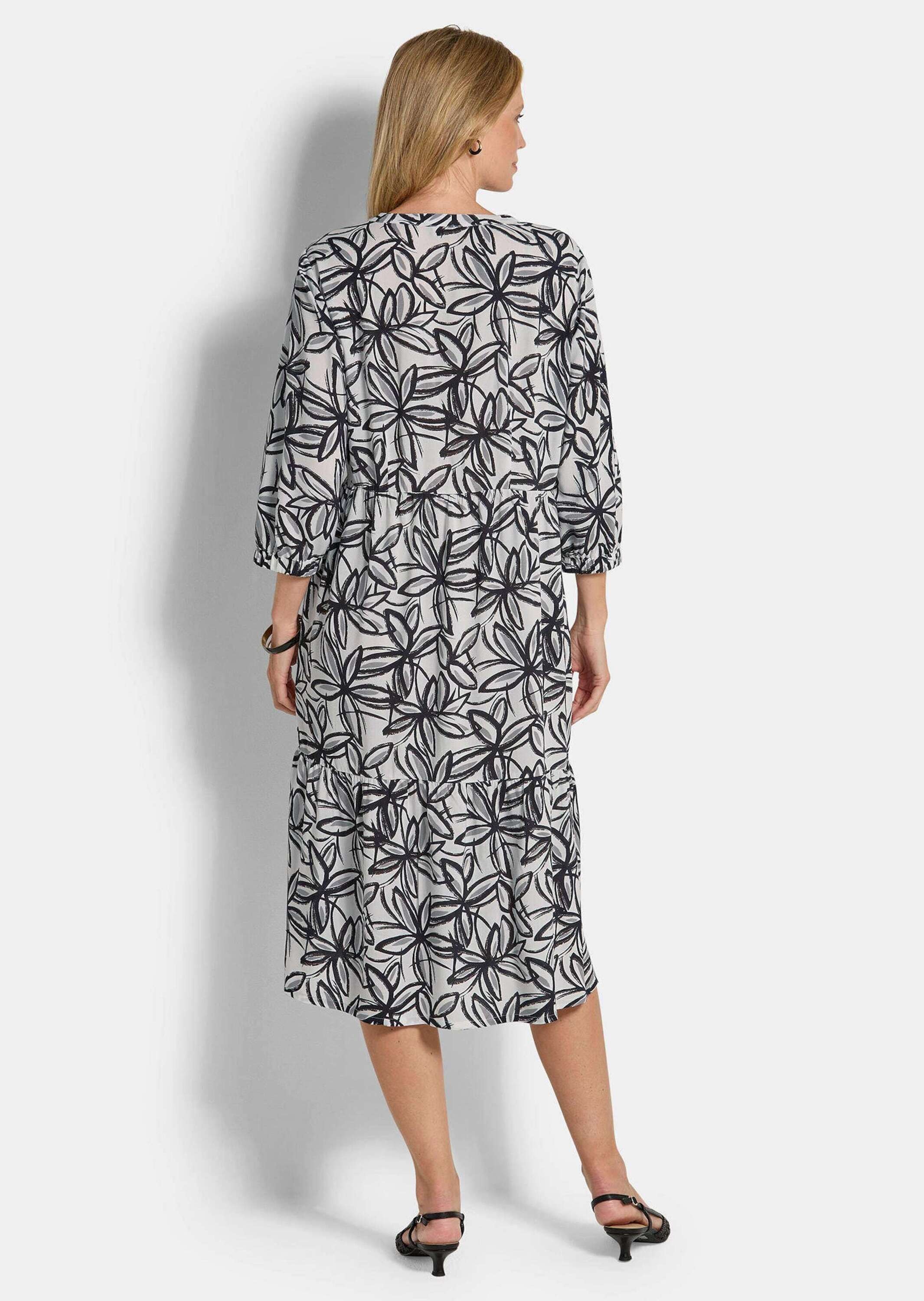 GOLDNER Druckkleid »Kurzgröße Viskosekleid mit floralem Muster« Nahttaschen an den Seeitennähten