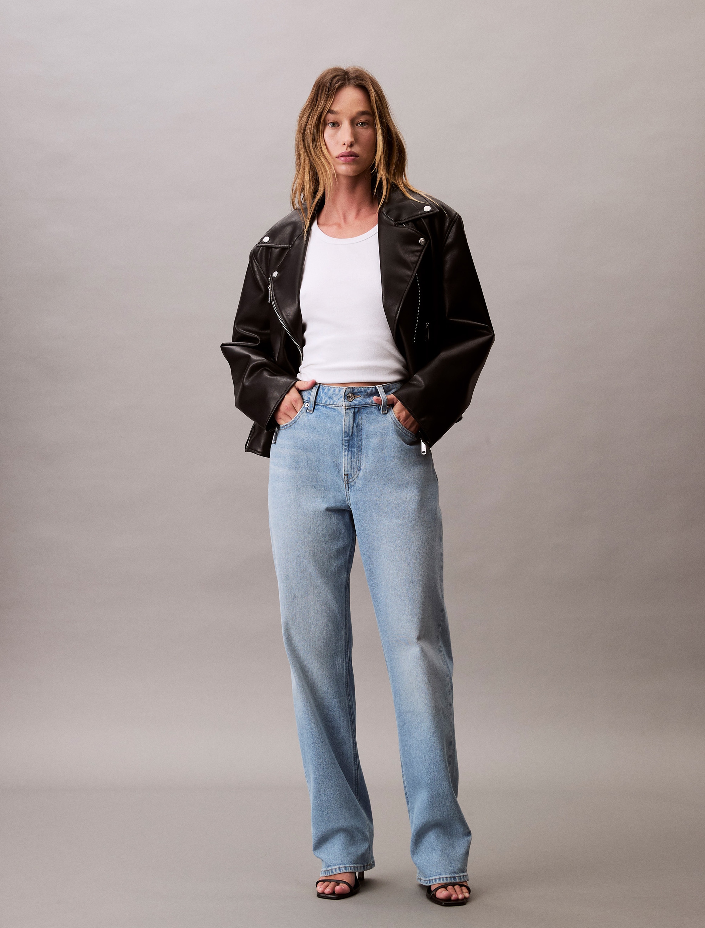 Calvin Klein Jeans Skinny-fit-Jeans "HIGH RISE STRAIGHT LT CAPE", Mit Gürte günstig online kaufen