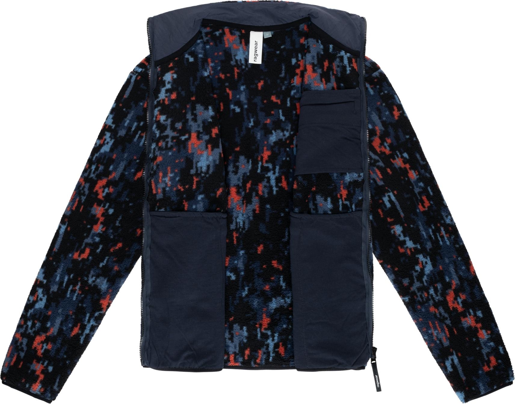 Ragwear Fleecejacke »Tawon Print« ohne Kapuze kuschelg warme Herren Plüschjacke