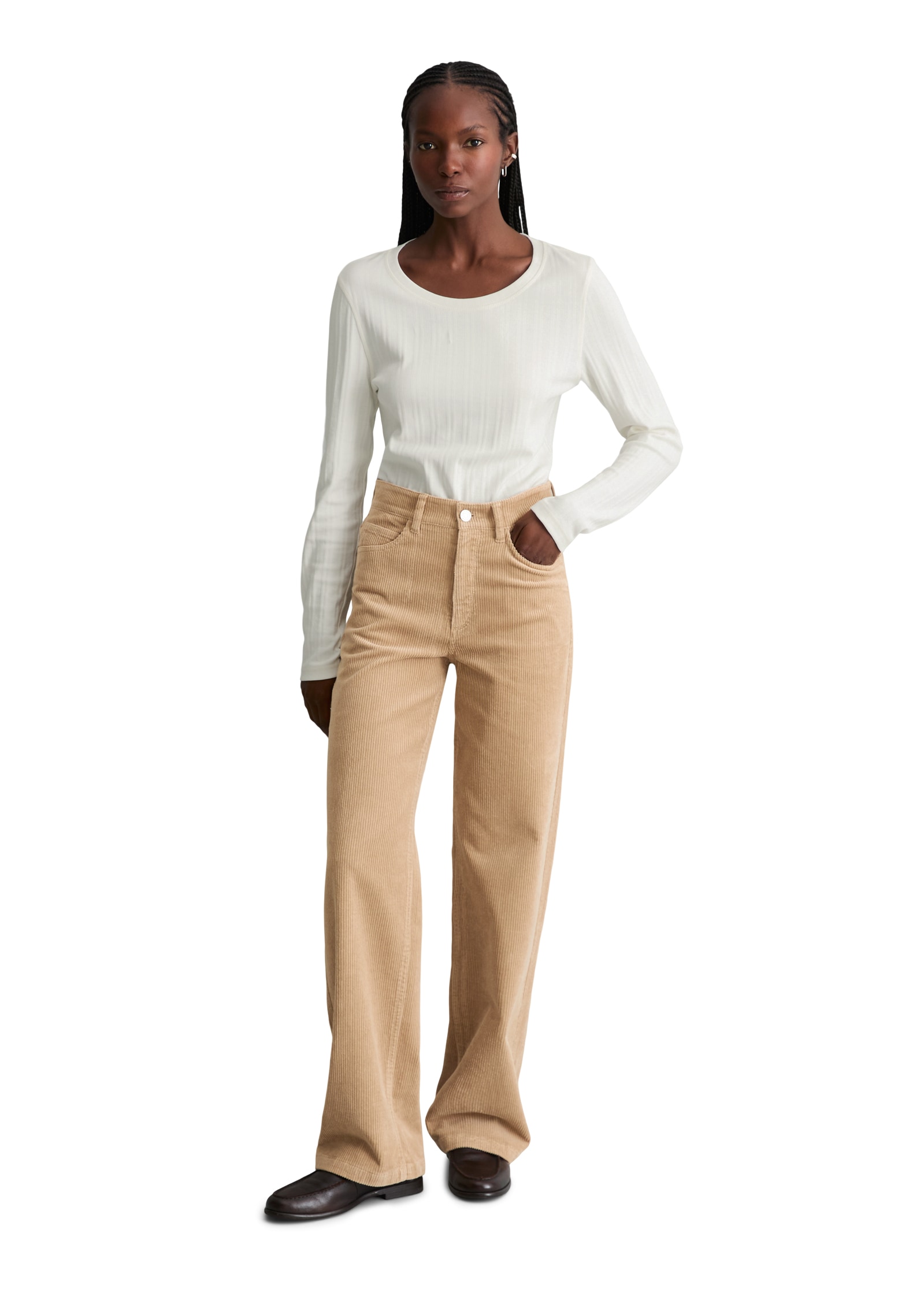Marc O'Polo DENIM Cordhose  Model Tomma wide aus Organic Cotton Stretch
