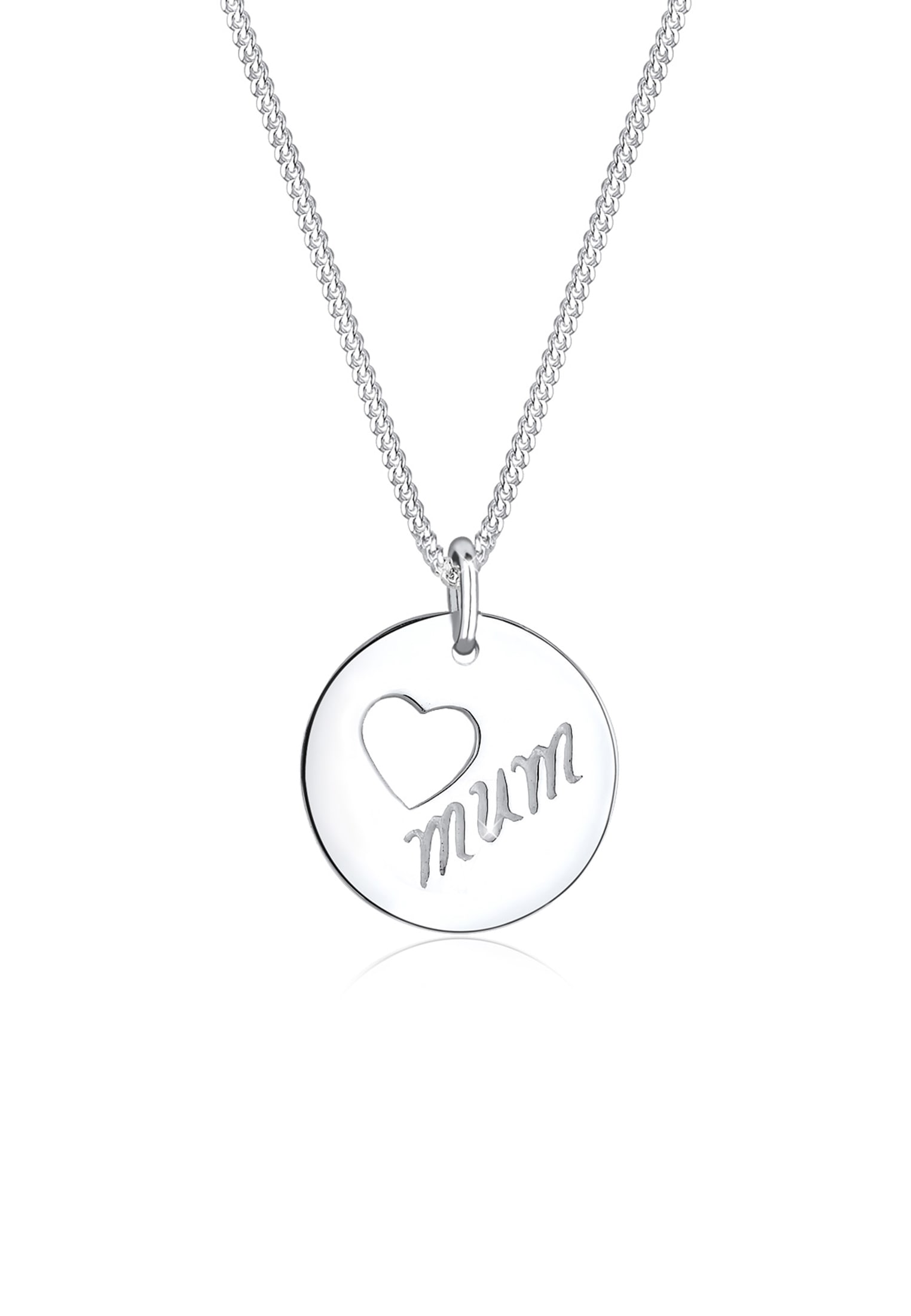 Elli Kette mit Anhänger »Wordings Mum-Schriftzug Herz 925 Silber«