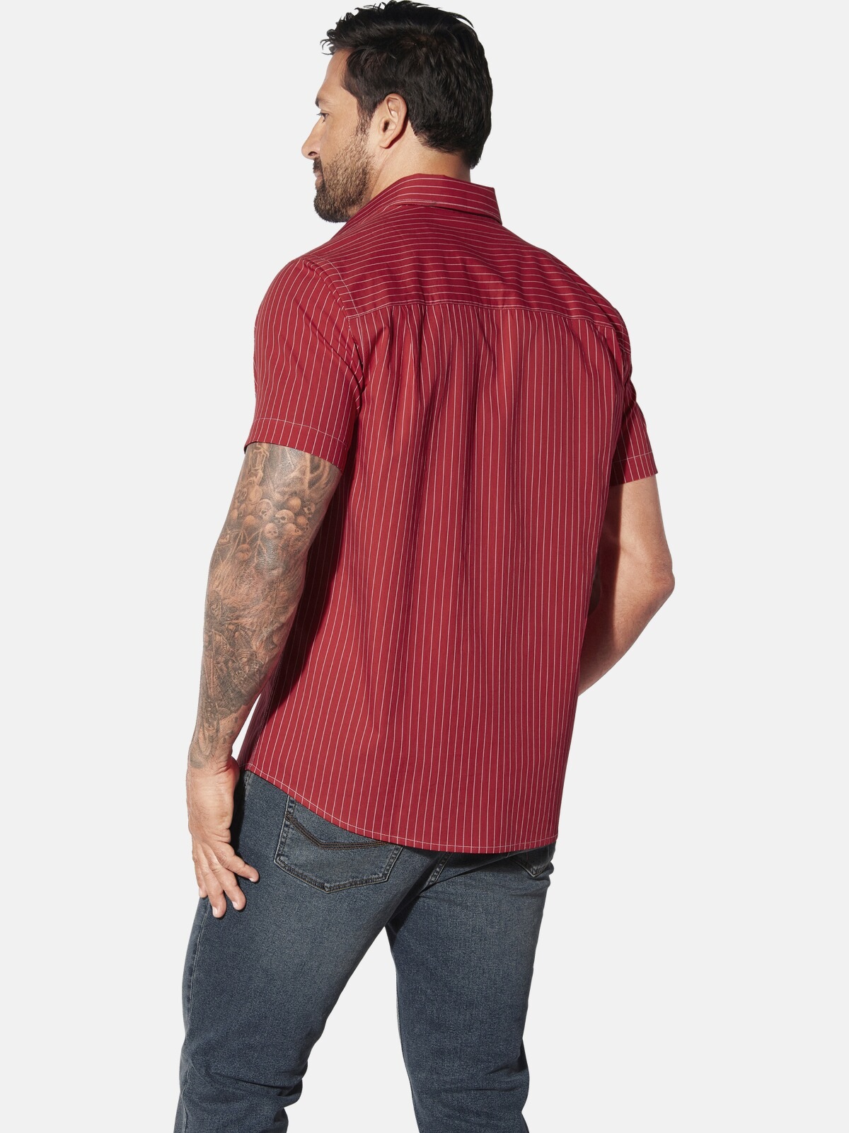 Jan Vanderstorm Perttu Men's Striped Shirt Red 4XL 2