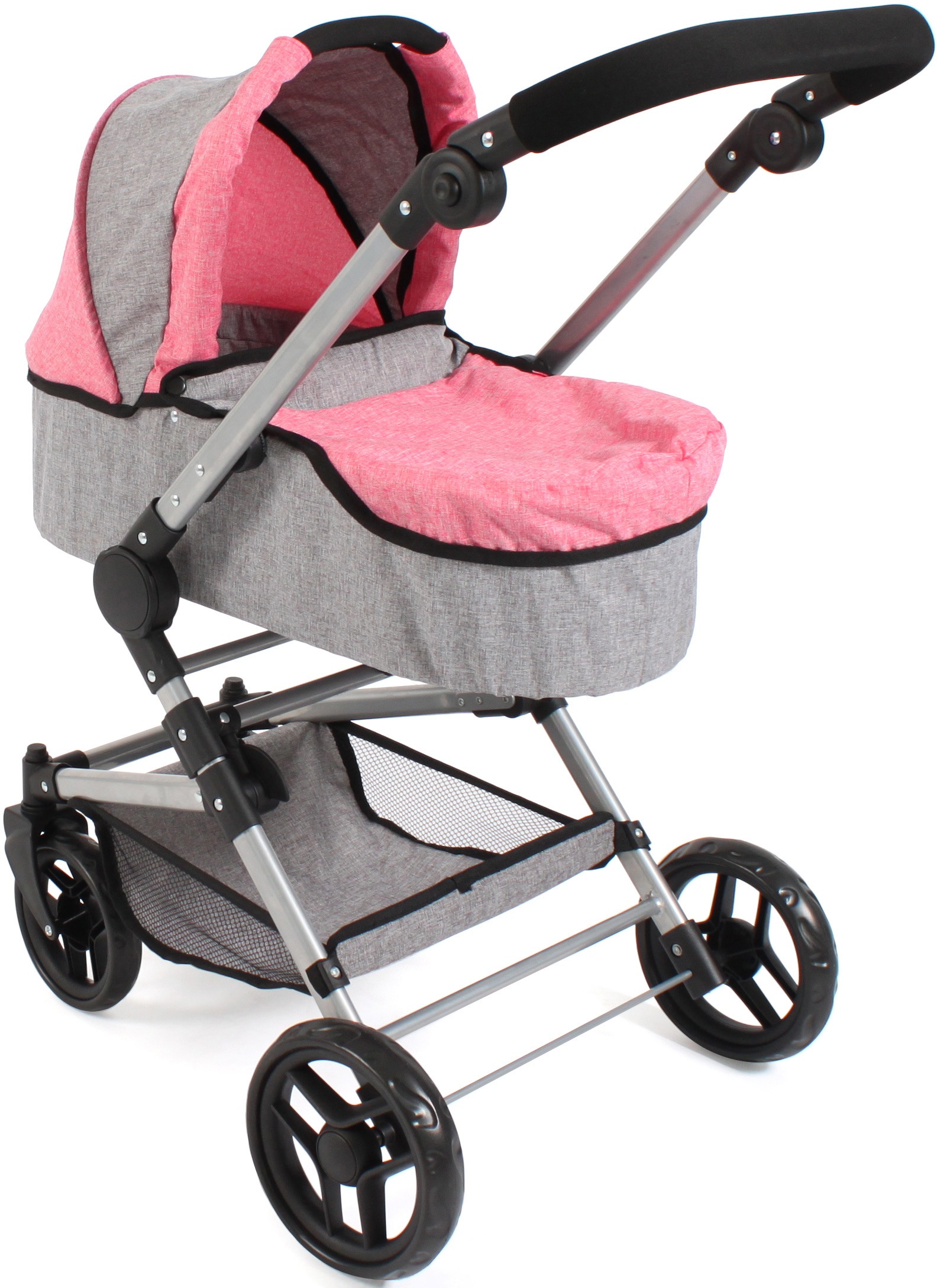 CHIC2000 Kombi-Puppenwagen »Fides 3in1, Melange Pink«, mit Babywanne, Sportsitz und Autositz