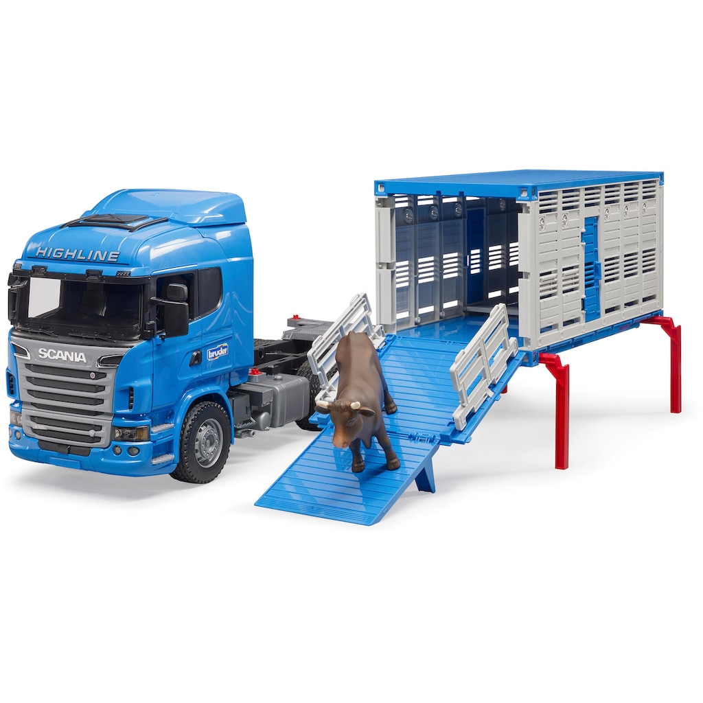 Bruder® Spielzeug-Transporter »Scania R-Serie Tiertransporter mit 1 Rind«, Made in Germany