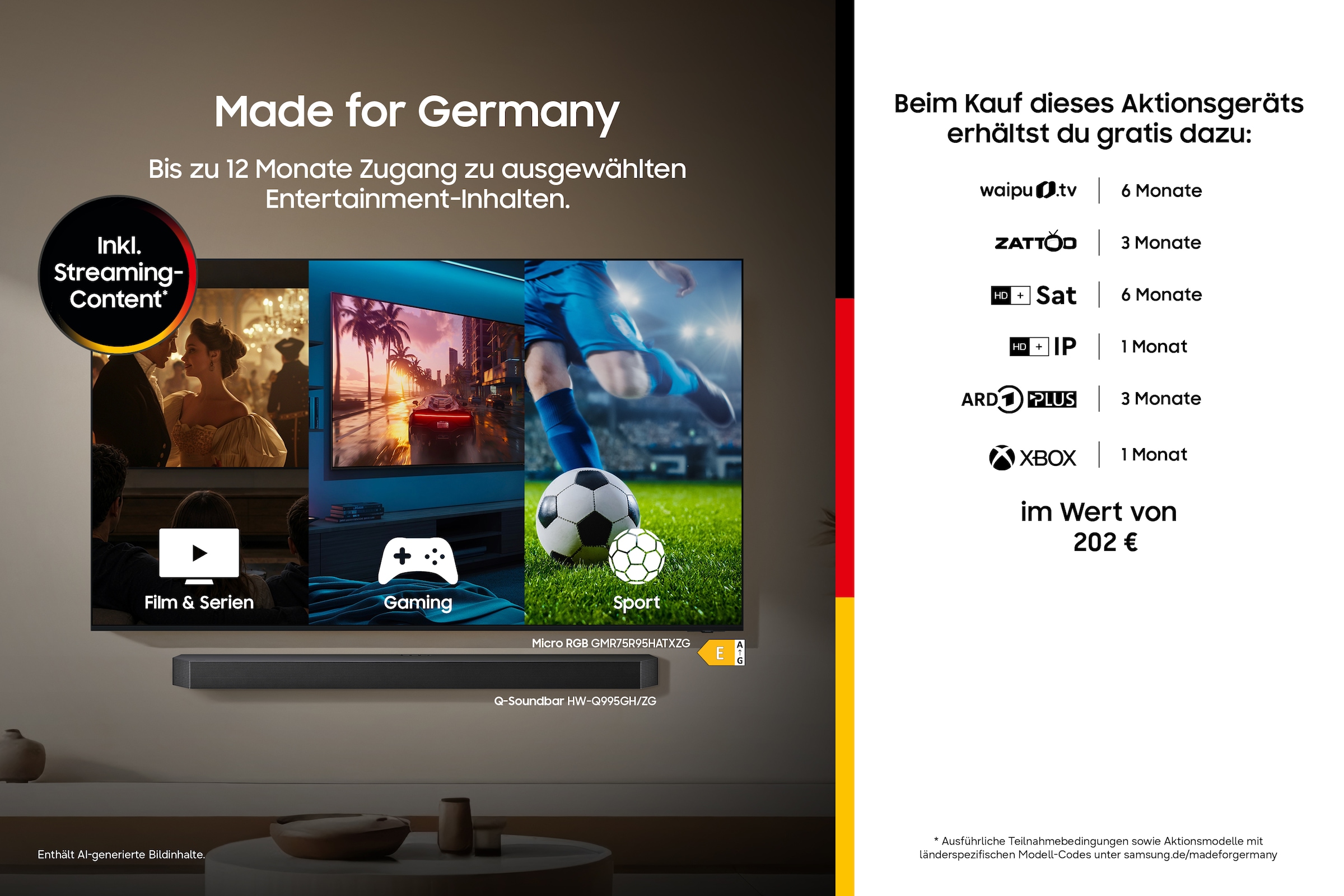 Samsung LED-Fernseher »GU85U7099HU« 214 cm/85 ″ Smart-TV PurColor, HDR 10+, OTS Lite für 3D-Sound, Gaming Hub, AI Companion