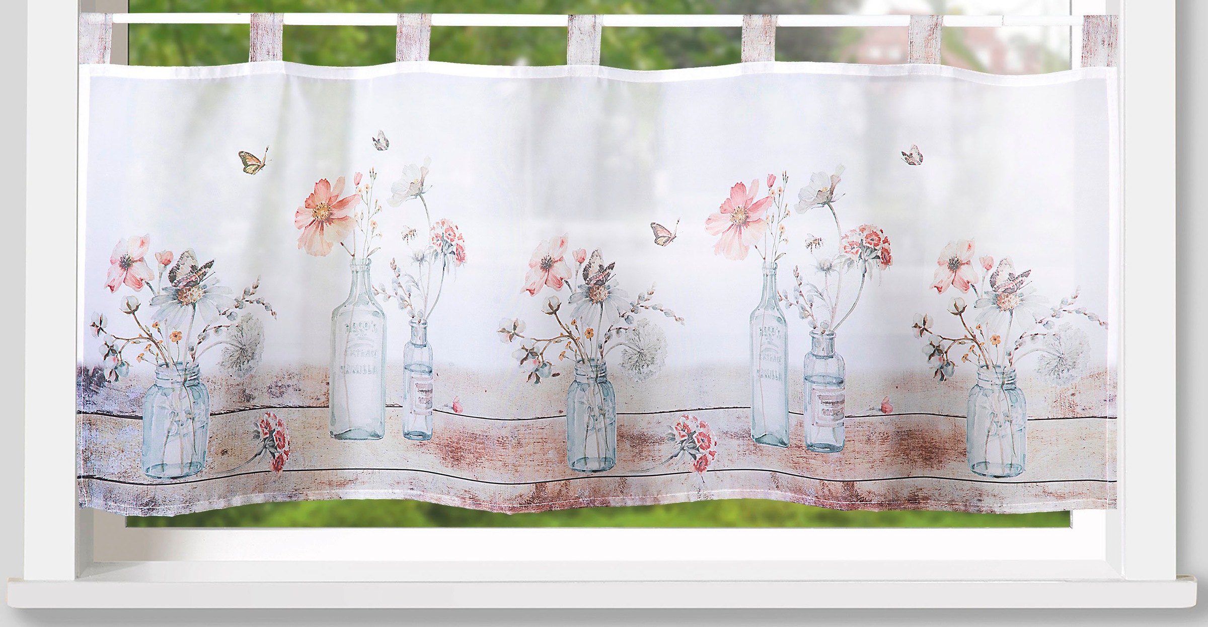 Weckbrodt Scheibengardine "Alva" Schlaufen 1 Stk. tlg. Bistro, Voile, bedru günstig online kaufen