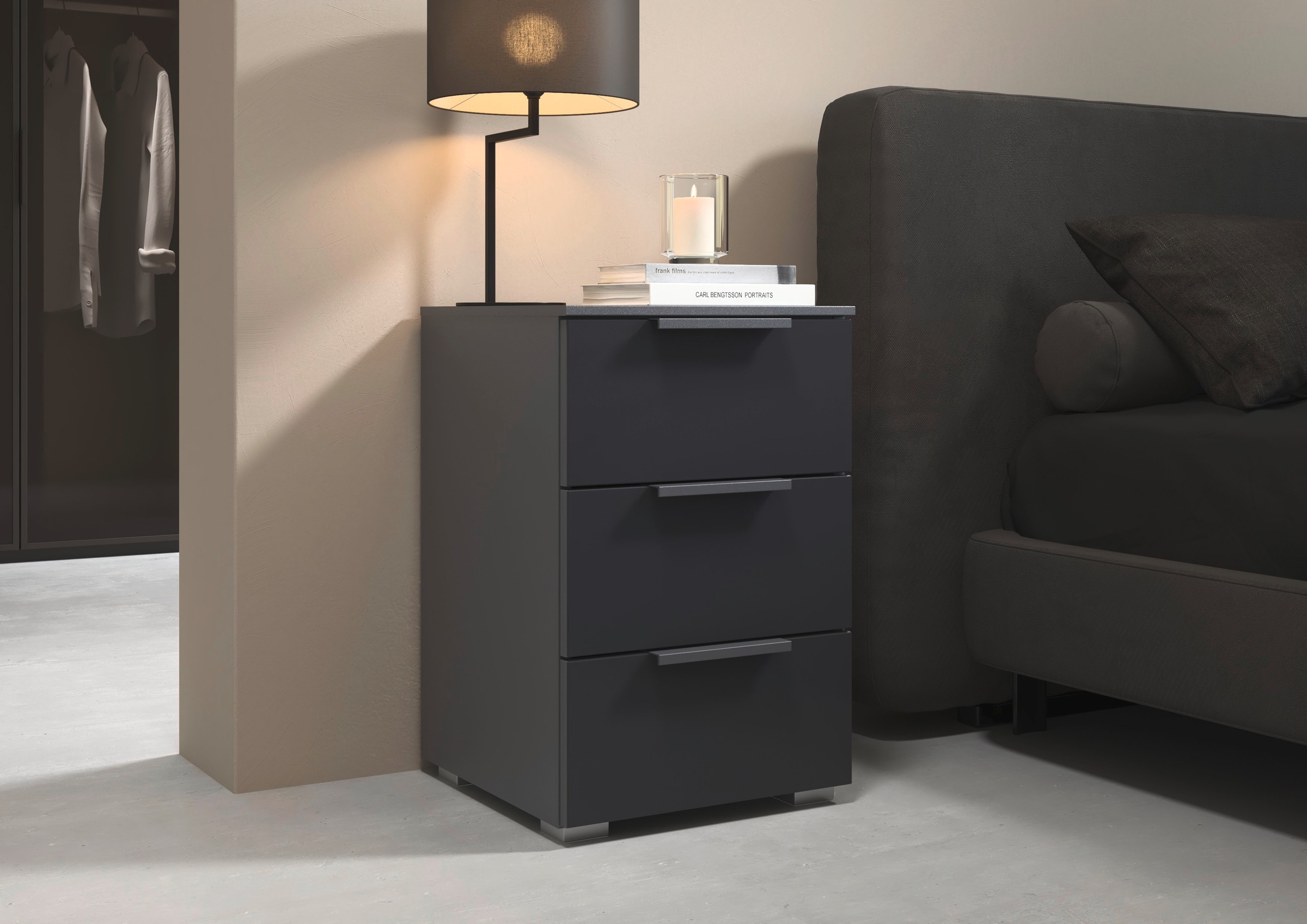 rauch Nachtkommode "Nachttisch Nachtkonsole Nachtschrank KOLUNA mit Glasfro günstig online kaufen
