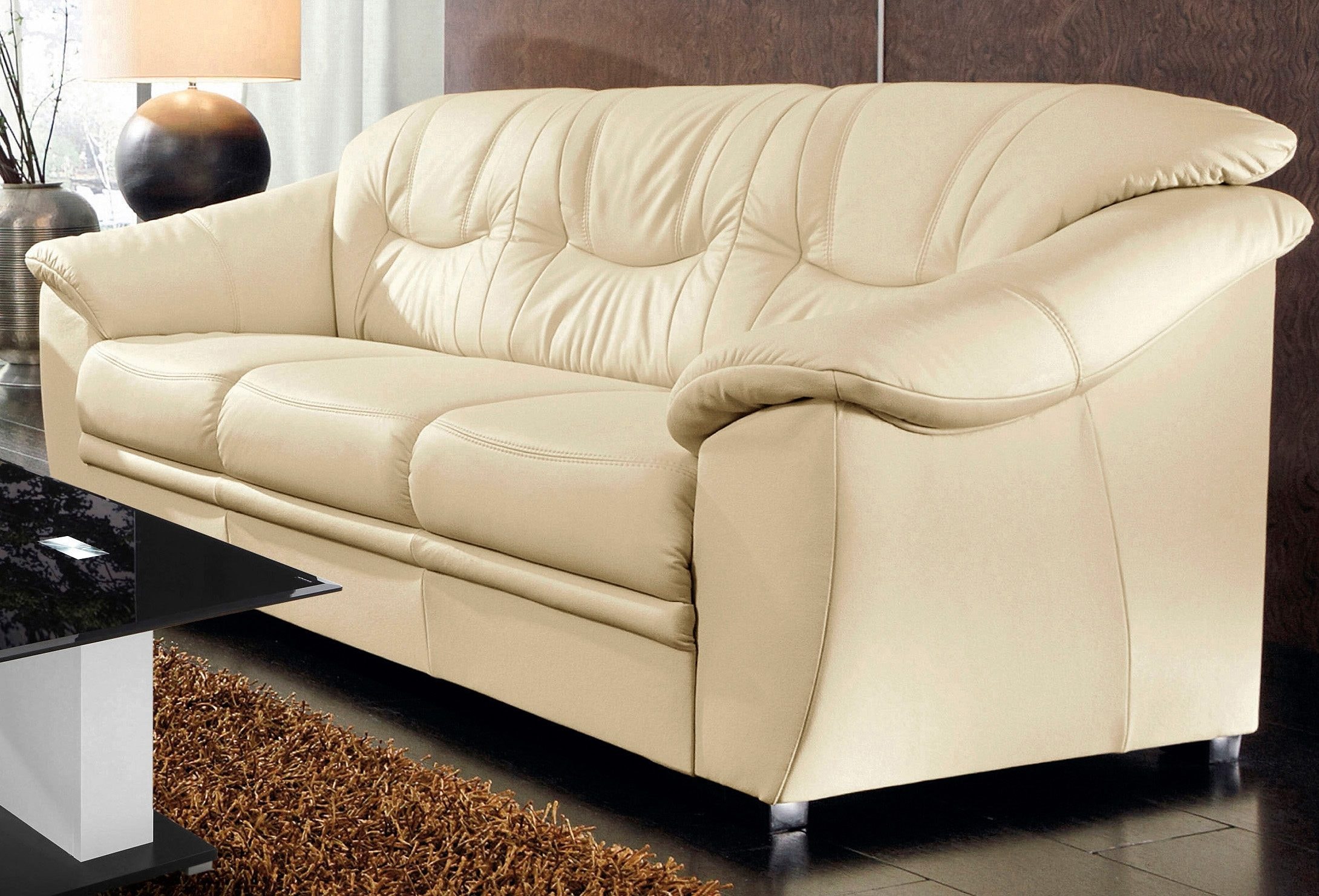 sit&more 3-Sitzer "Savona, B: 198 cm, Federkern, Komfortsitzhöhe 46 cm" optional Schlaffunktion, Liegefläche 190x137cm, Stoff- & Lederauswahl