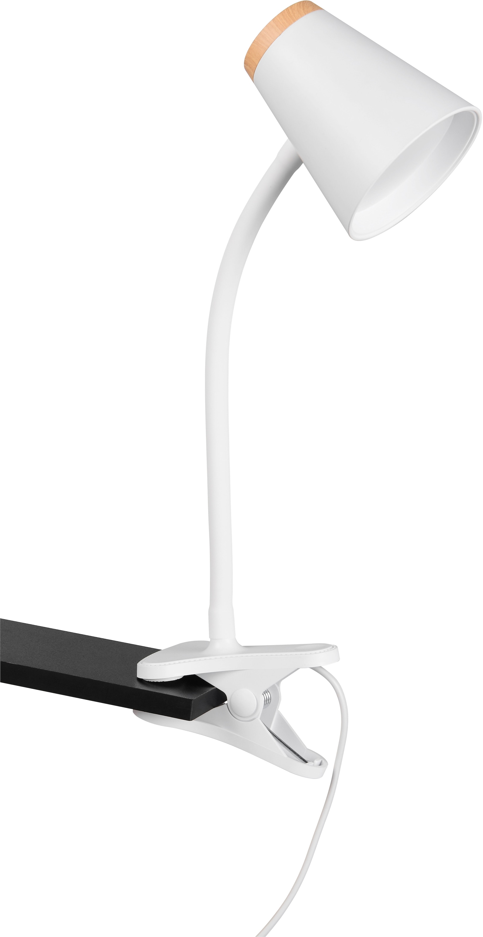 REALITY Leuchten LED Klemmtischleuchte »PONGO, LED Klemmleuchte mit Kabel und Kippschalter, 4,5W 500 Lumen« LED-Board 1 Stk. Warmweiß 3000K warmweiß, verstellbare Klemmleuchte, Klammer 1-3 cm weit, H.33cm