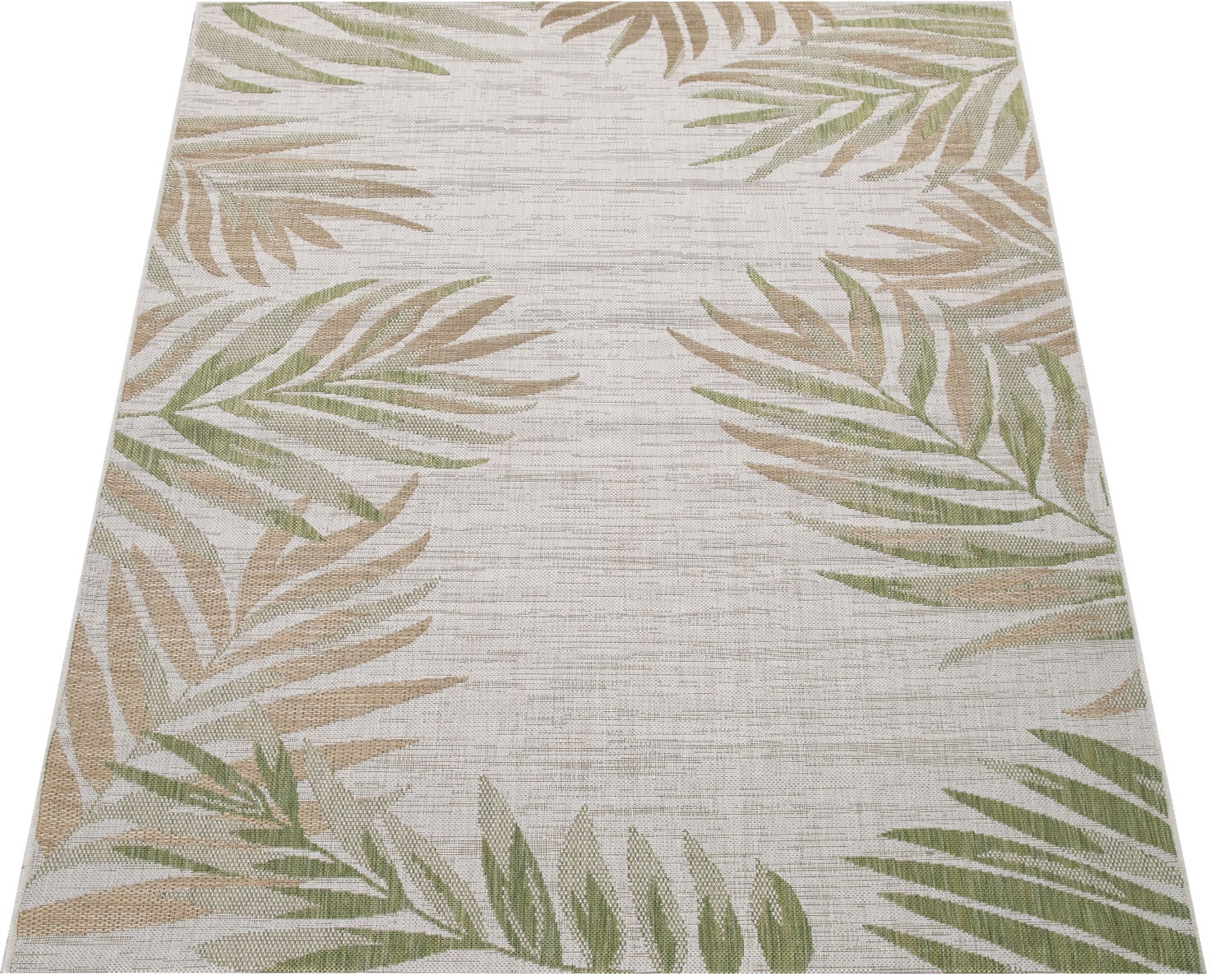Paco Home Teppich »Kuba 127«, rechteckig, Flachgewebe, Motiv Blätter, In-  und Outdoor geeignet, Wohnzimmer auf Rechnung | BAUR