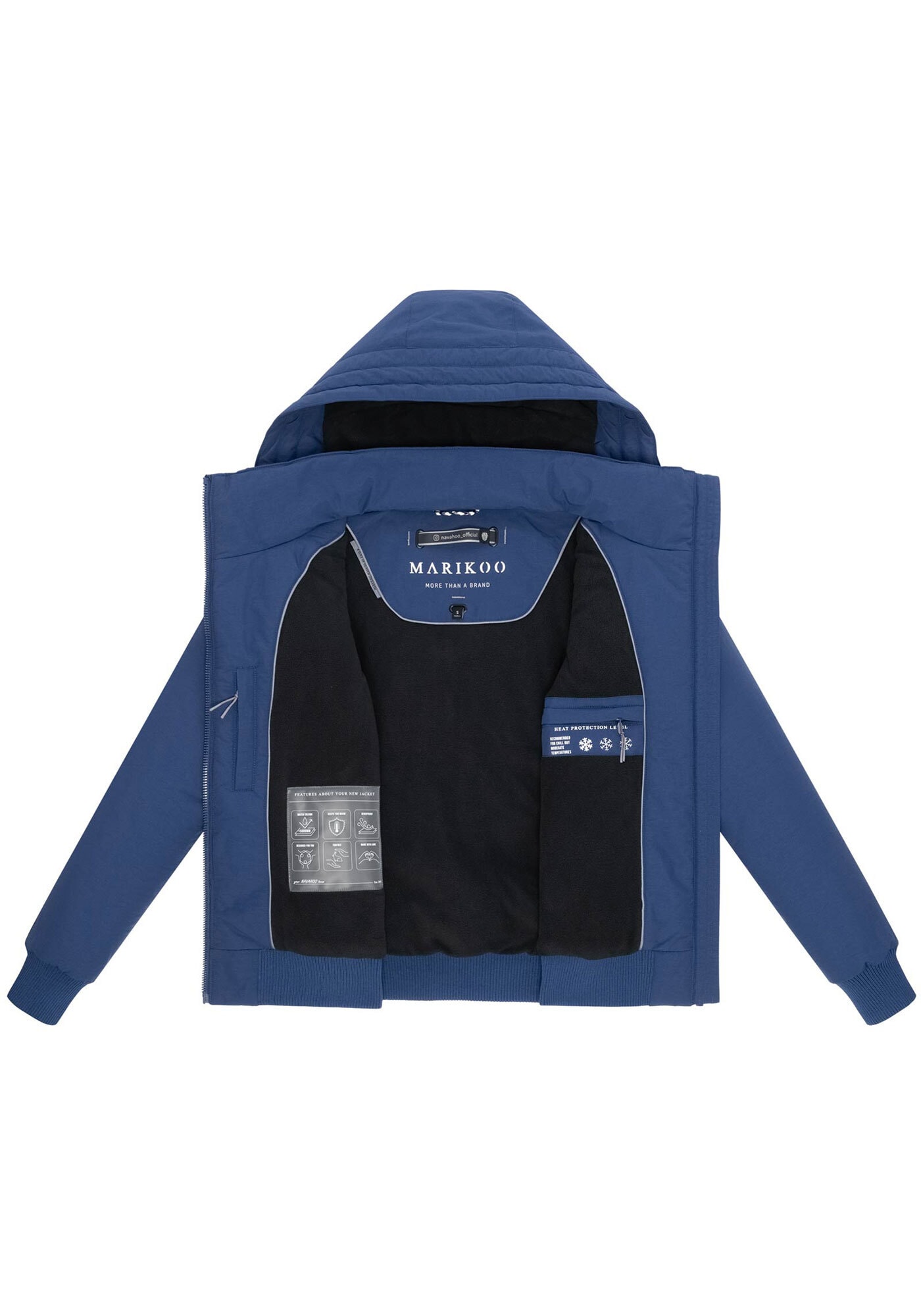 Marikoo Winterjacke »Mooni 16«, Gefütterte Winterjacke mit Kapuze und Kordelzug