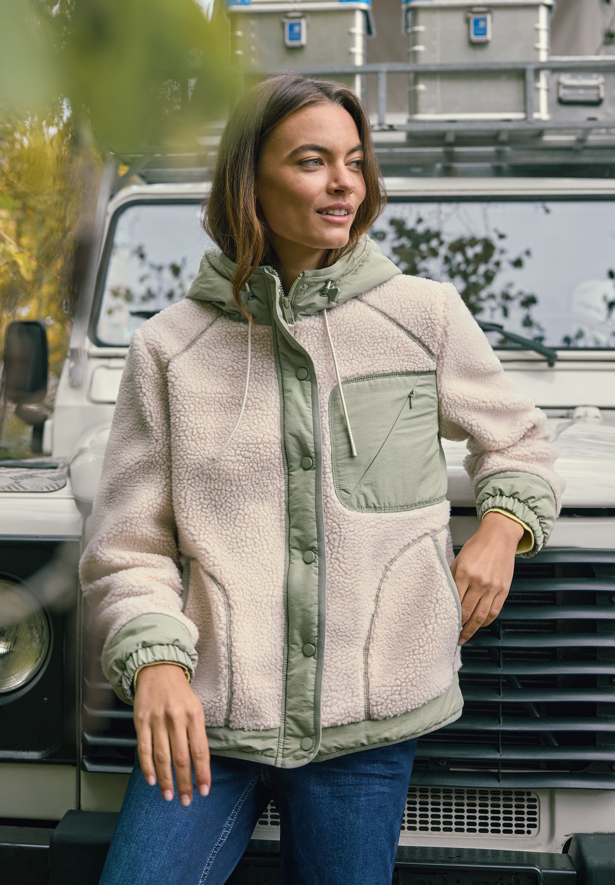 Cecil Fellimitatjacke mit Kapuze mit Kapuze
