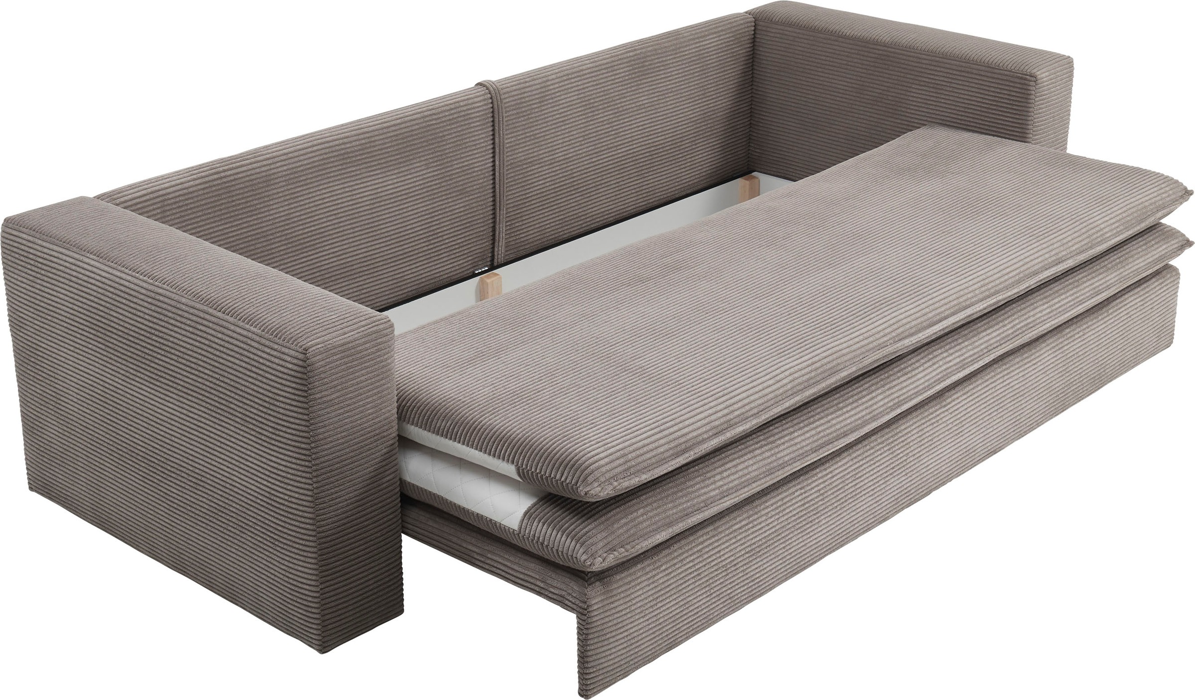 Places of Style Sitzgruppe »PIAGGE«, (2 tlg.), 3-Sitzer-Sofa mit Bettfunktion und Loveseat-Hocker im Set