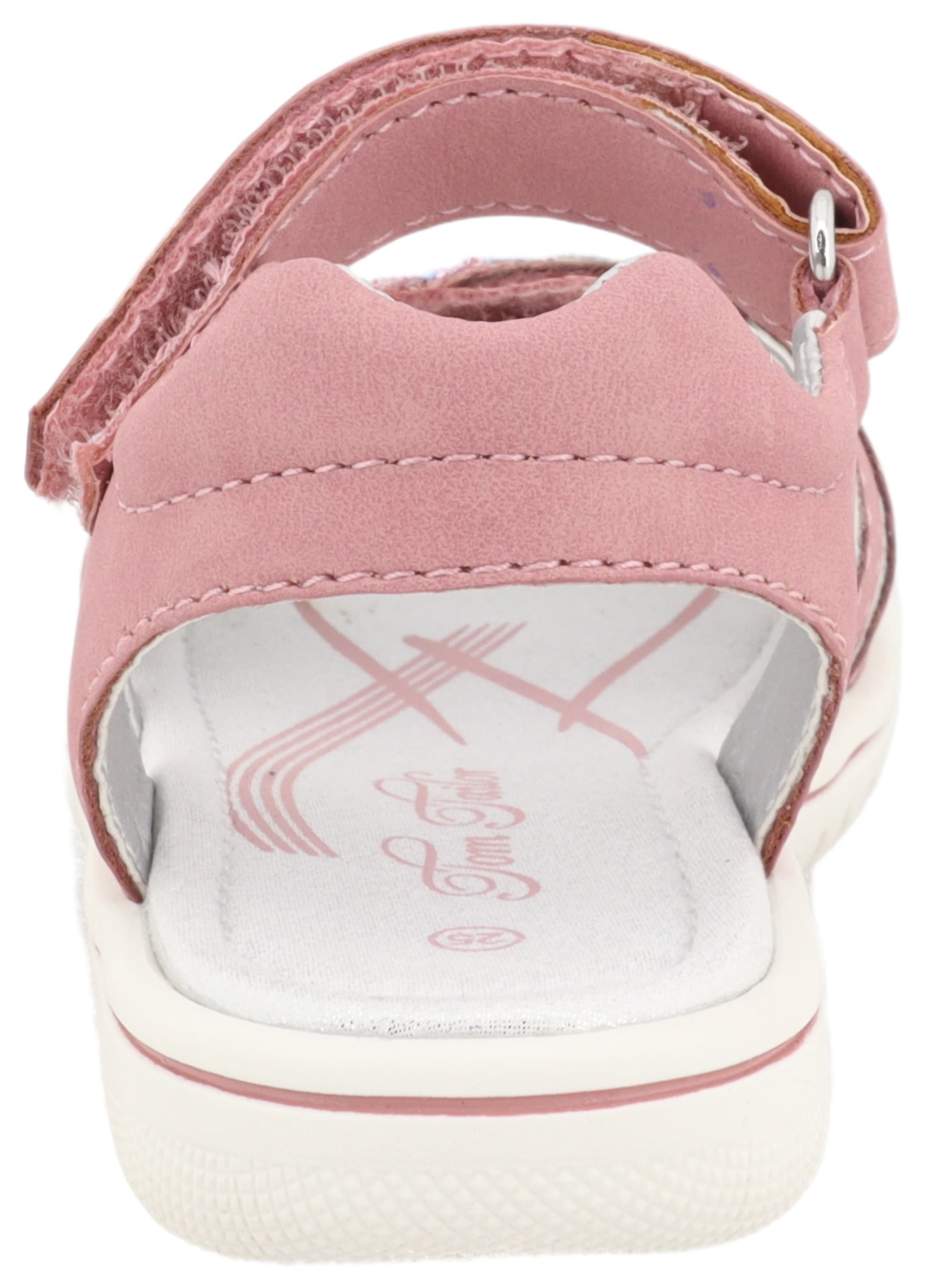 TOM TAILOR Sandale, Festtagsschuh, Klettschuh, Sommerschuh mit Glitzer-Herzen