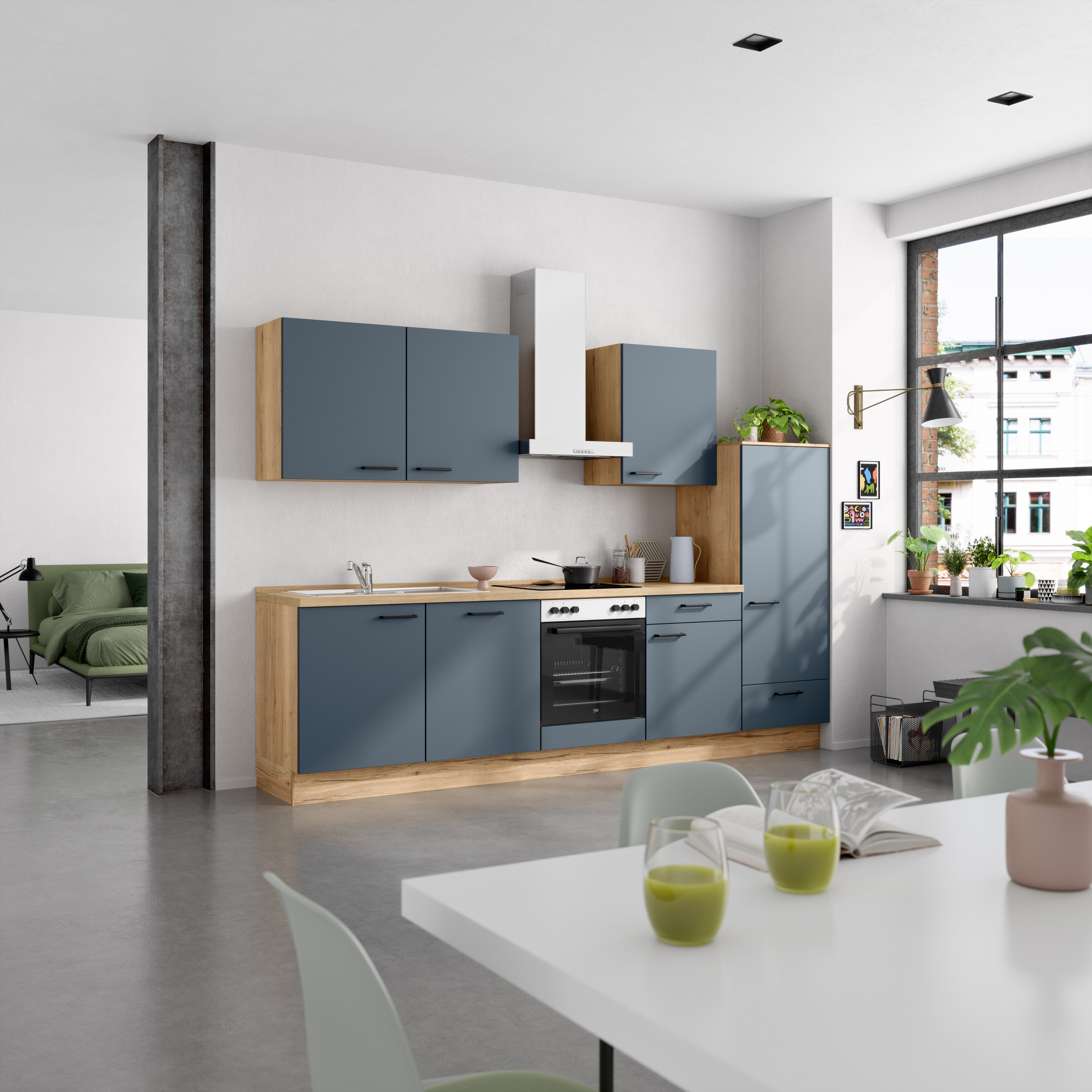 nobilia® Küchenzeile »"Easytouch I"«, vormontiert, Ausrichtung wählbar, Breite 300 cm, wahlw. mit E-Geräten