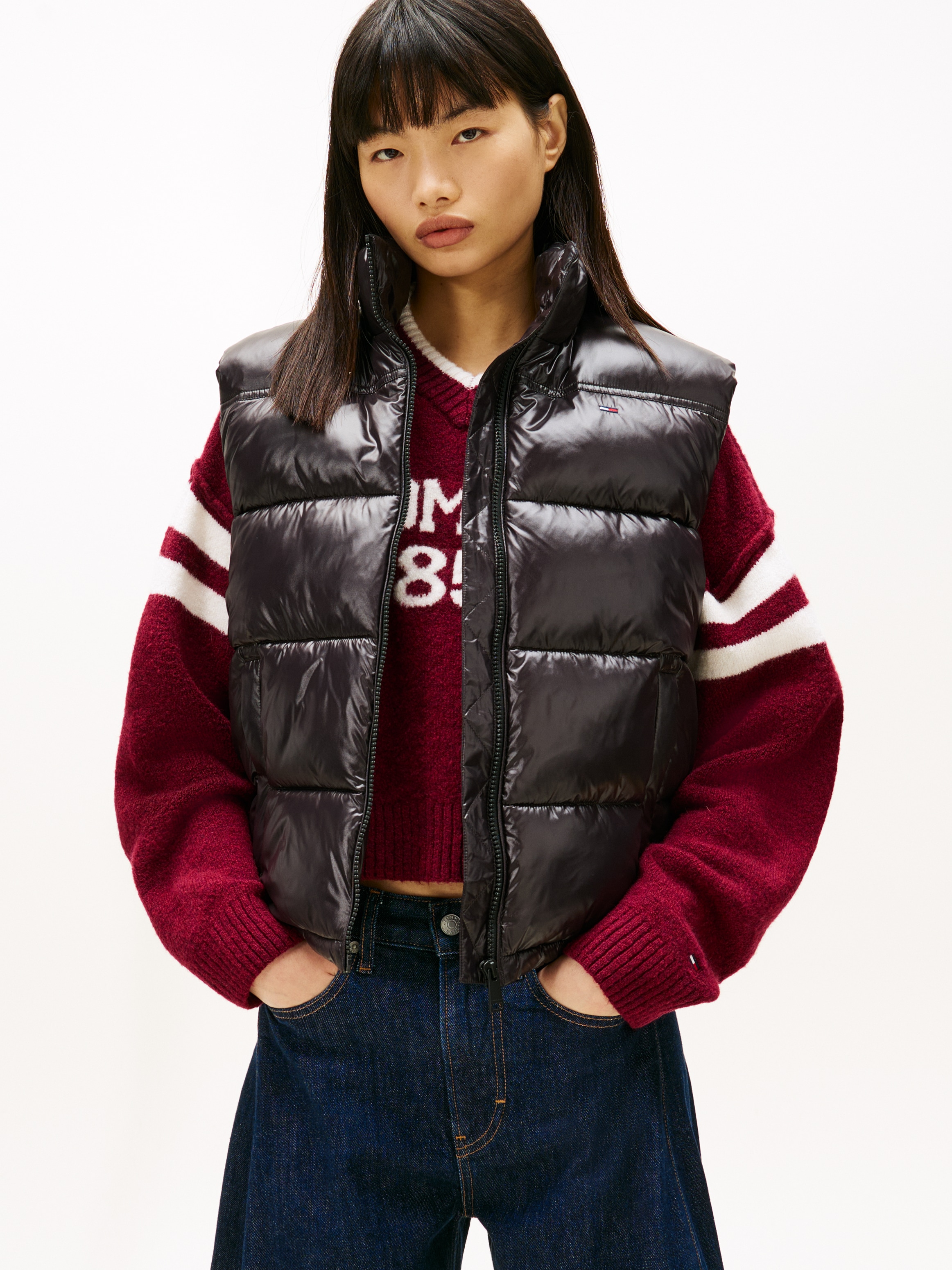 Tommy Jeans Steppweste "TJW ESSENTIAL PUFFER VEST SHINY" günstig online kaufen