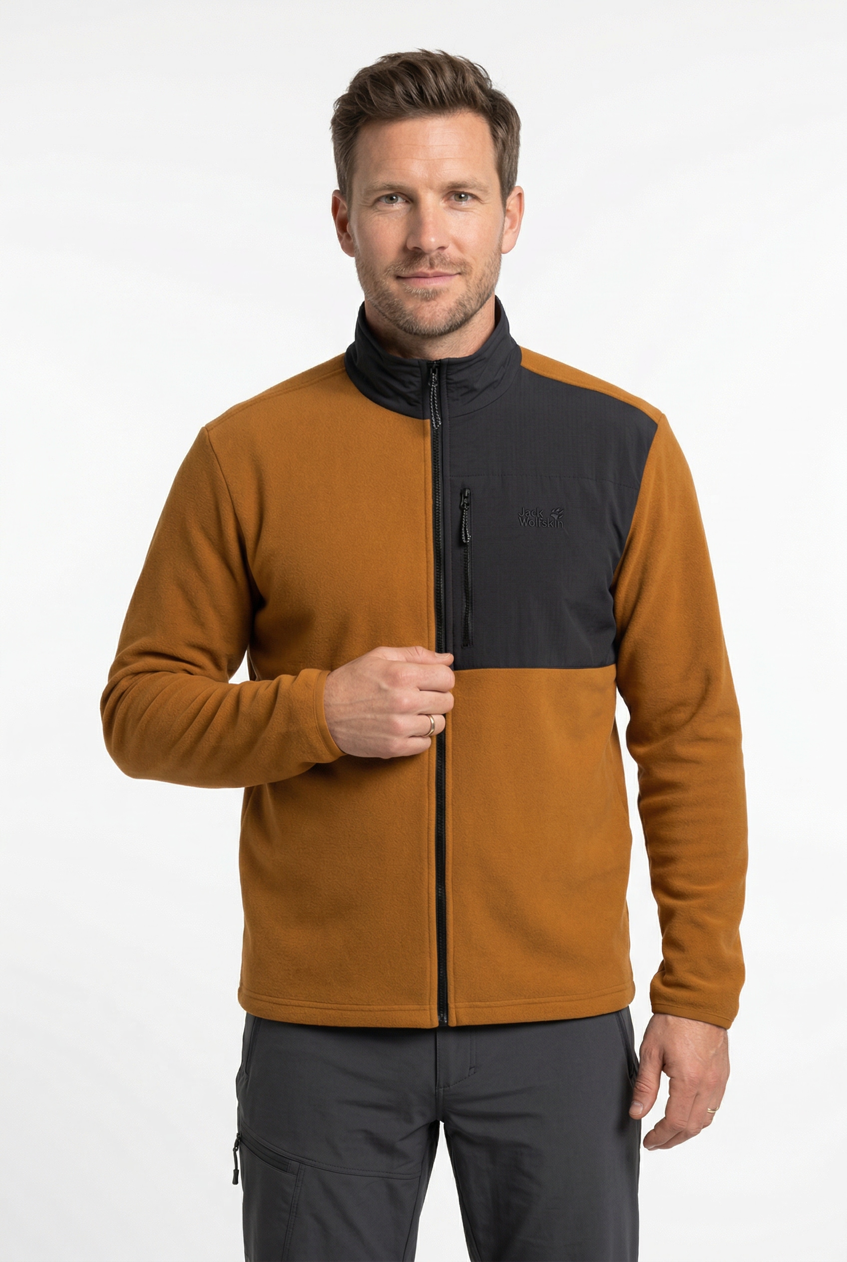 Jack Wolfskin Fleecejacke "SUMETRO FZ M" mit atmungsaktivem Material, gerader Abschluss, normale Länge