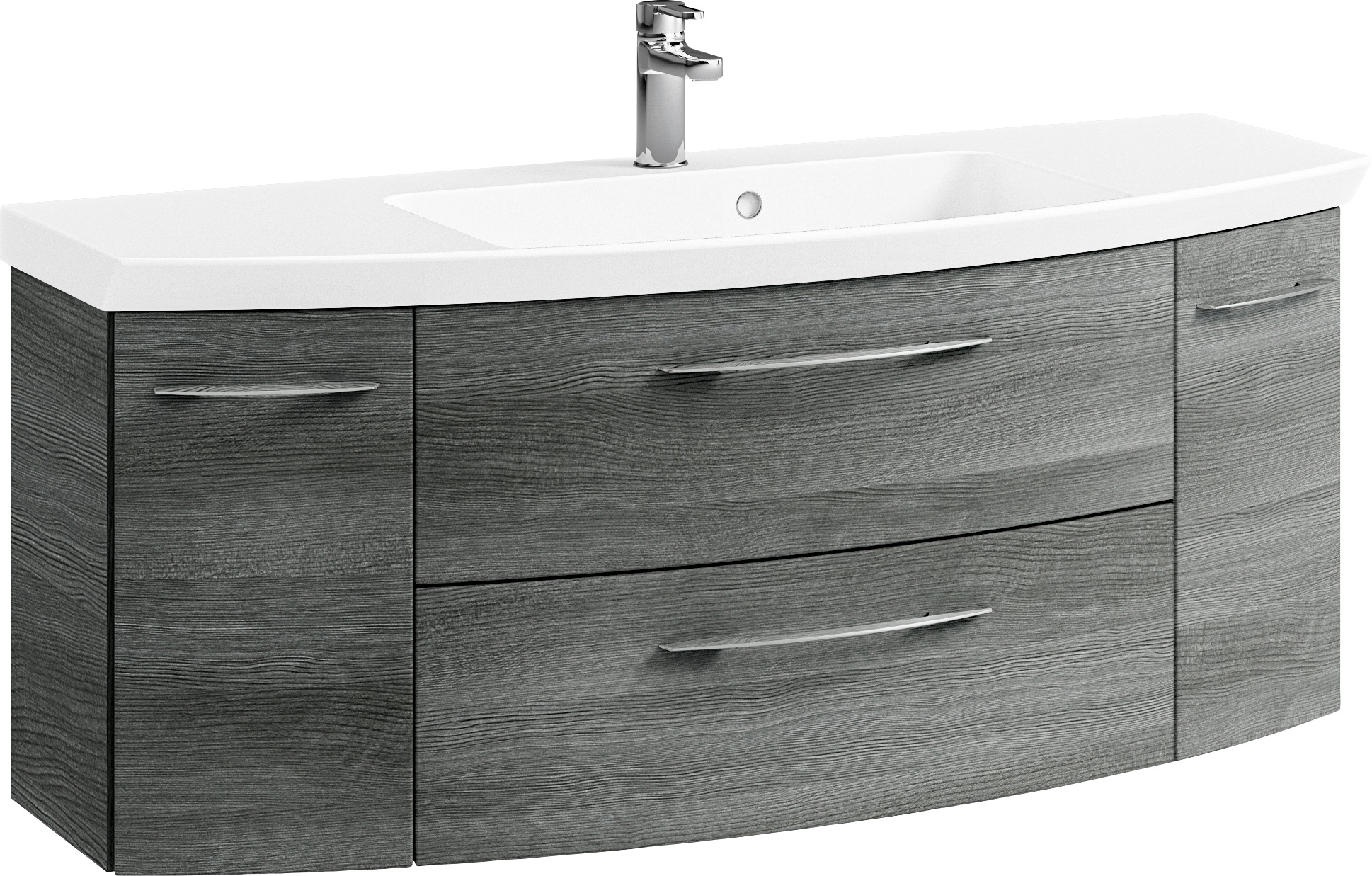 Saphir Badmöbel-Set »Cassca Sprint Waschtisch-Set Mineralmarmor-Waschtisch mit Unterschrank«, (1 St.), Waschplatz mit 2 Türen, 2 Schubladen, inkl. Türdämpfer, Badschrank