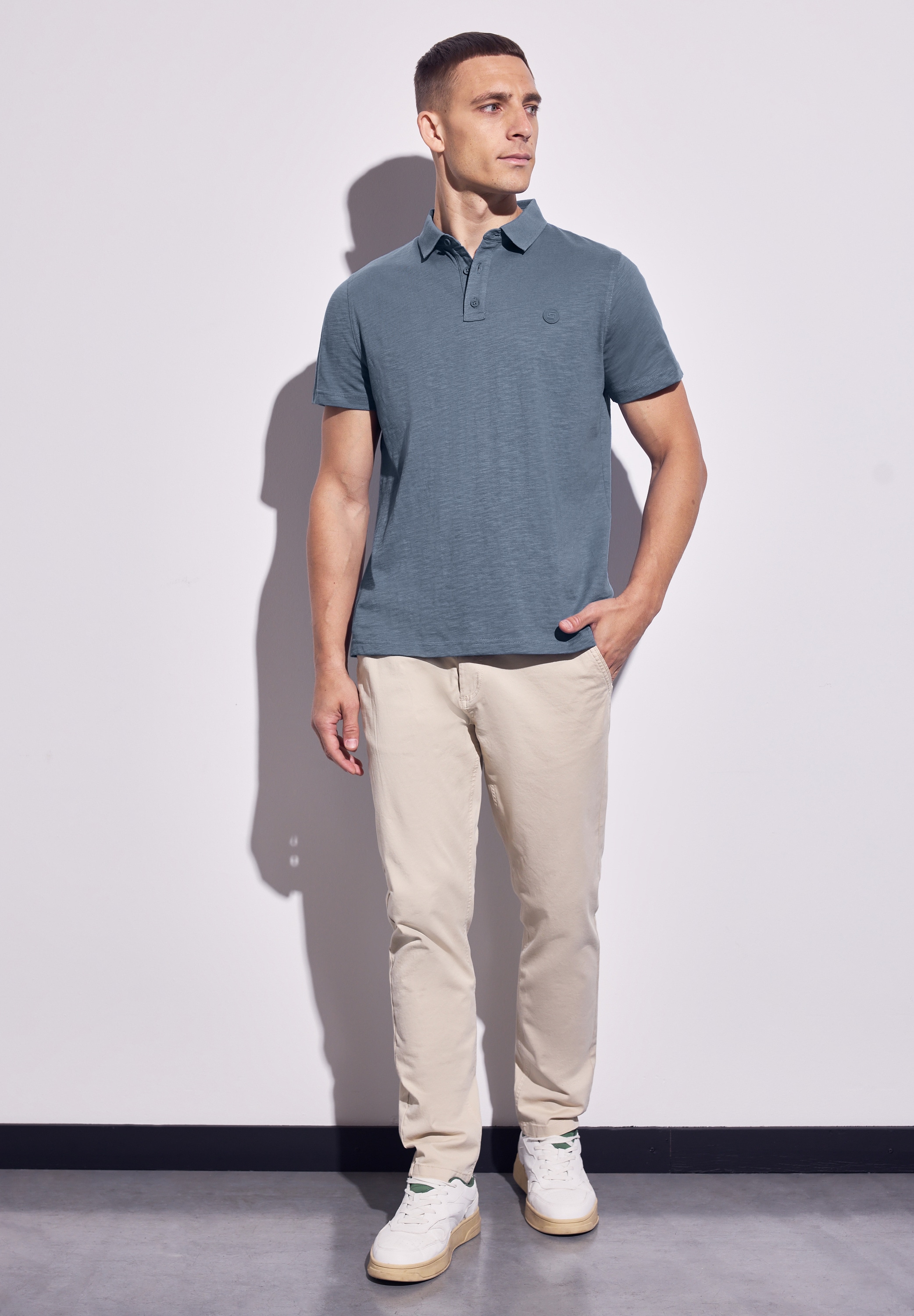 STREET ONE MEN Poloshirt, aus reiner Baumwolle