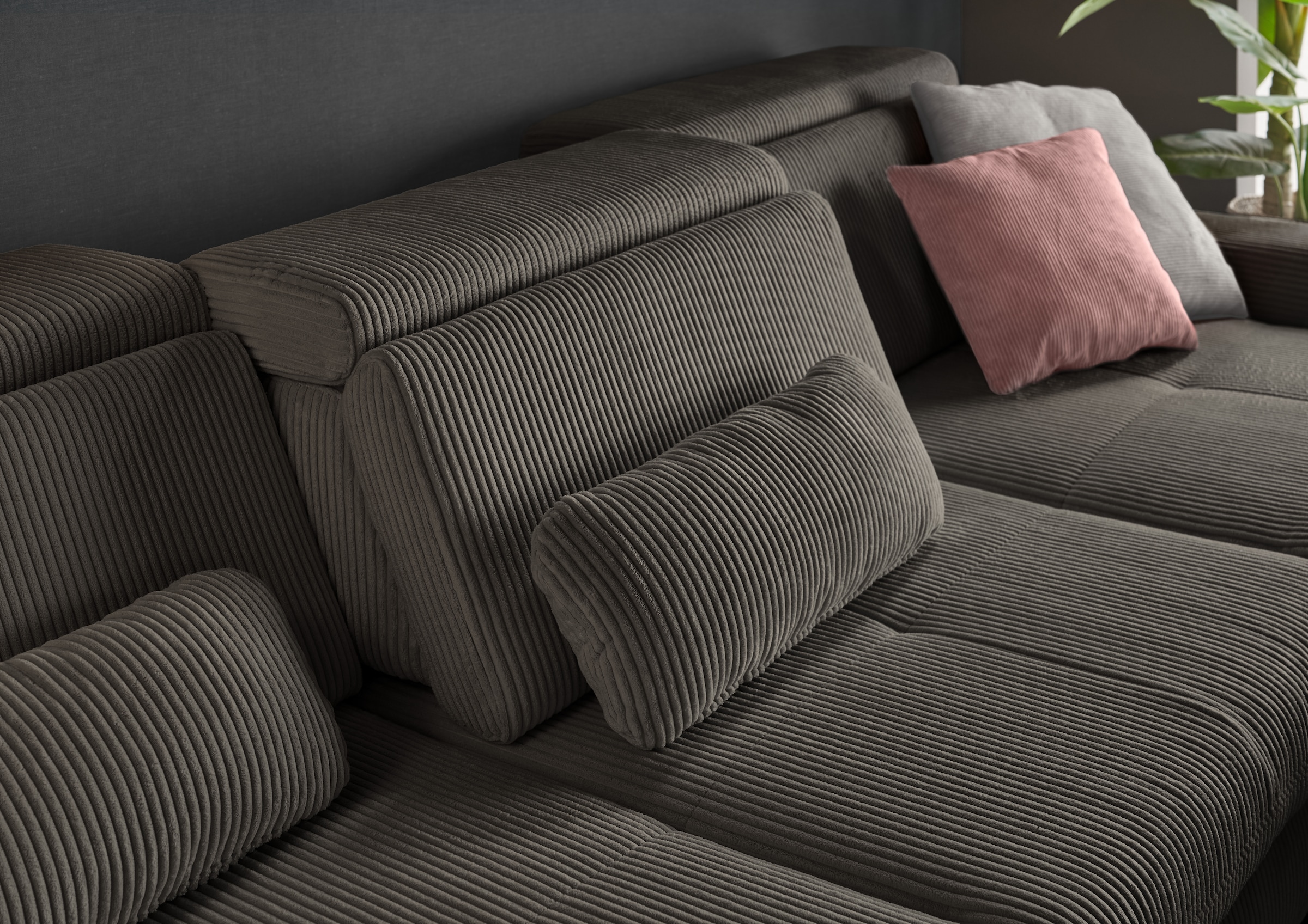 set one by Musterring Ecksofa »SO 3400«, mit Canape und verschiedenen Funktionen, Kaltschaum, B307 x T195 cm
