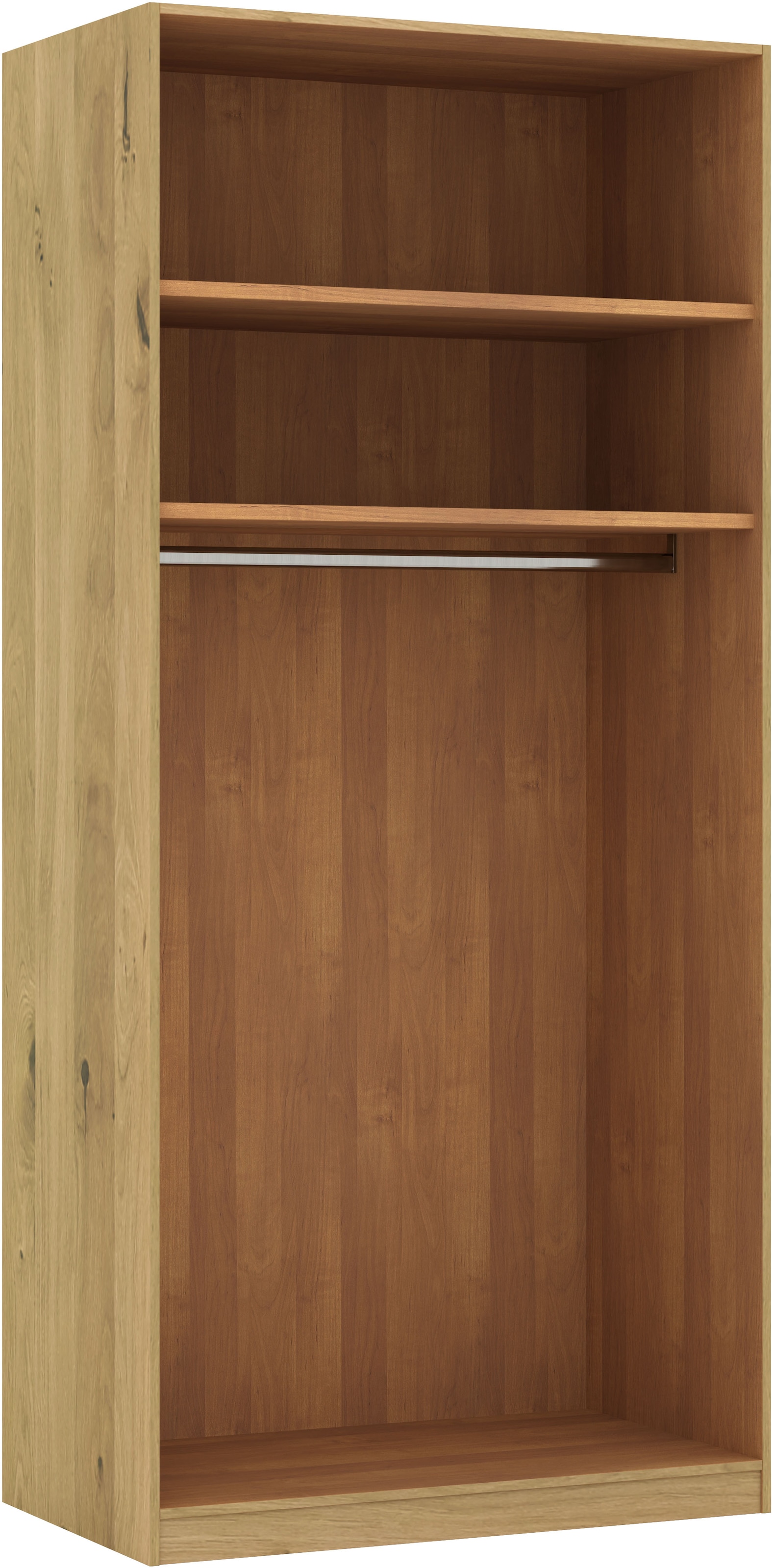 Musterring Drehtürenschrank »Savona, Kleiderschrank, Schrank, Garderobe, teilmassiv Eiche«, (mit Türdämpfern, mit Spiegel oder Glas, extra Böden, MADE IN GERMANY), Türen in Bianco-Eiche massiv, Spiegel-/Glastüren, verschiedene Größen