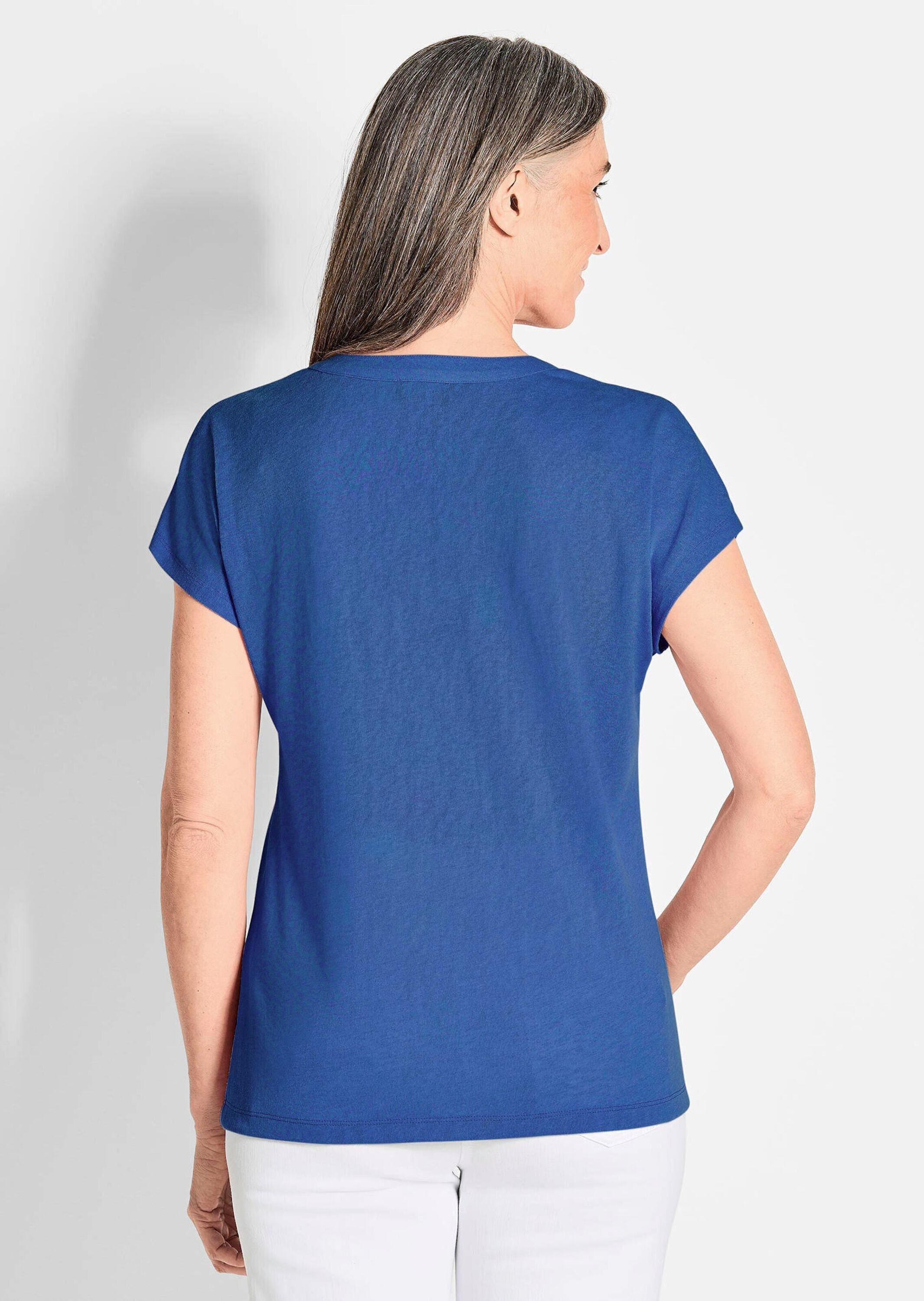 GOLDNER Kurzarmshirt »Luftiges Basicshirt mit V-Ausschnitt«