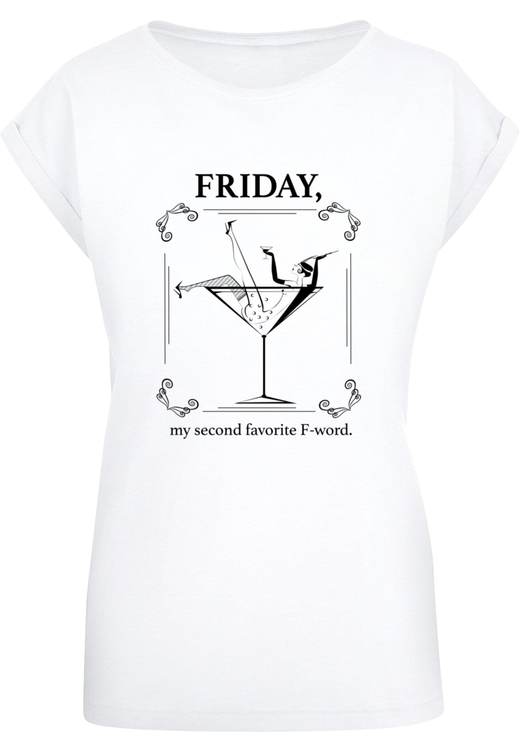 MisterTee T-Shirt "MisterTee Damen Ladies F-Word Extended Shoulder Tee" 1 S günstig online kaufen